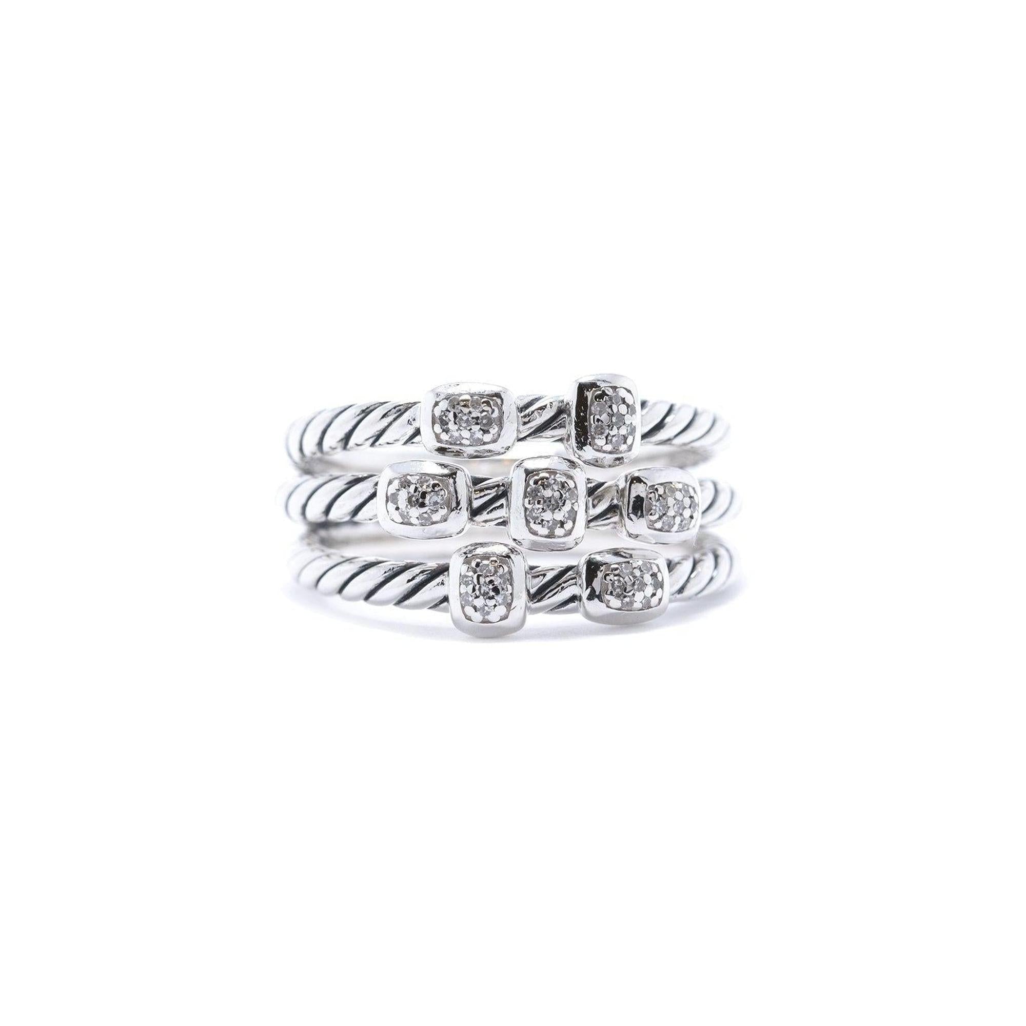 David Yurman Three-Row Confetti Ring with Diamonds