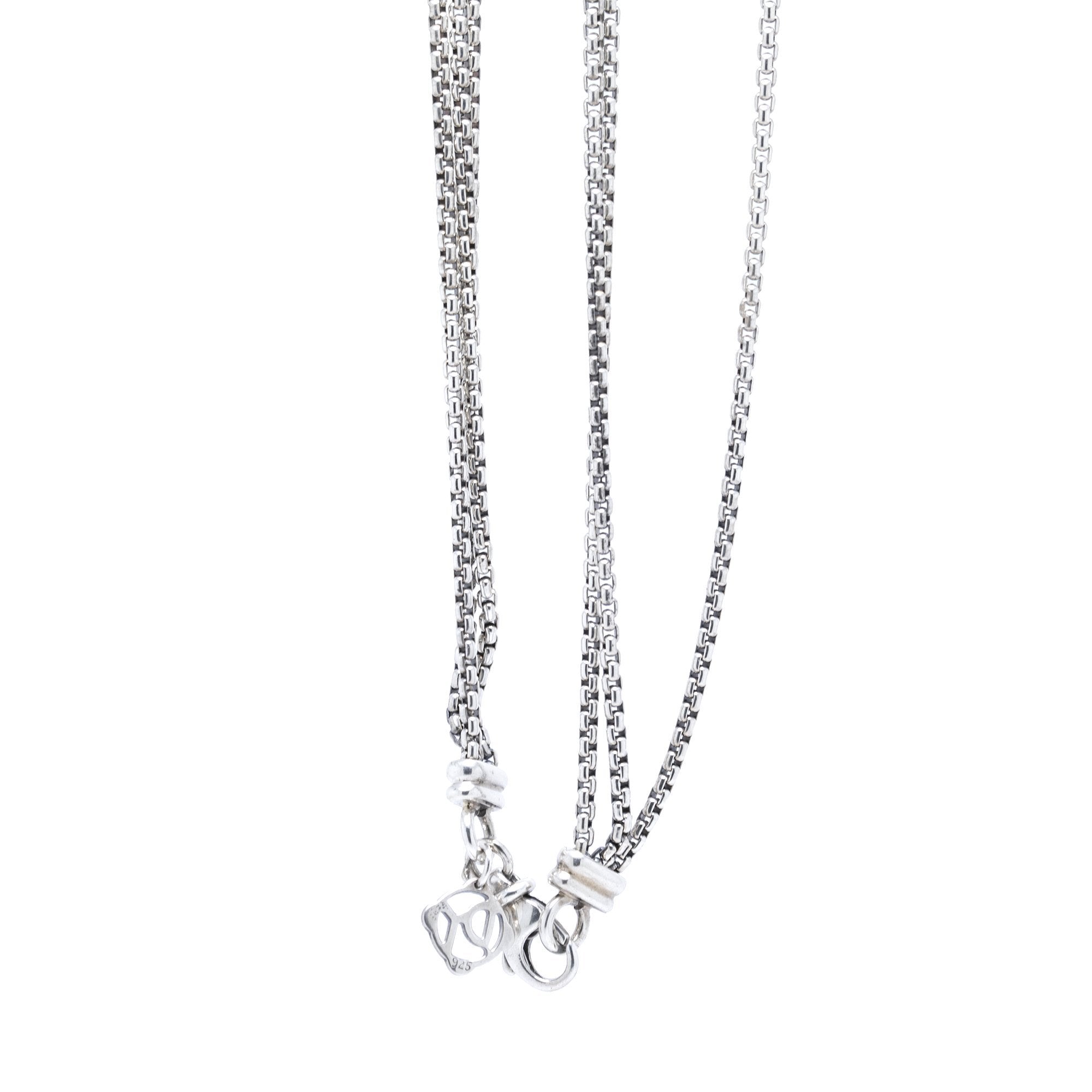 David Yurman Three-Row Diamond & Black Pearl Drop Pendant Necklace