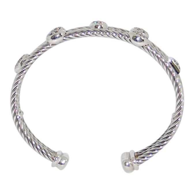 David Yurman Three Row Diamond Confetti Ice Cuff Bracelet