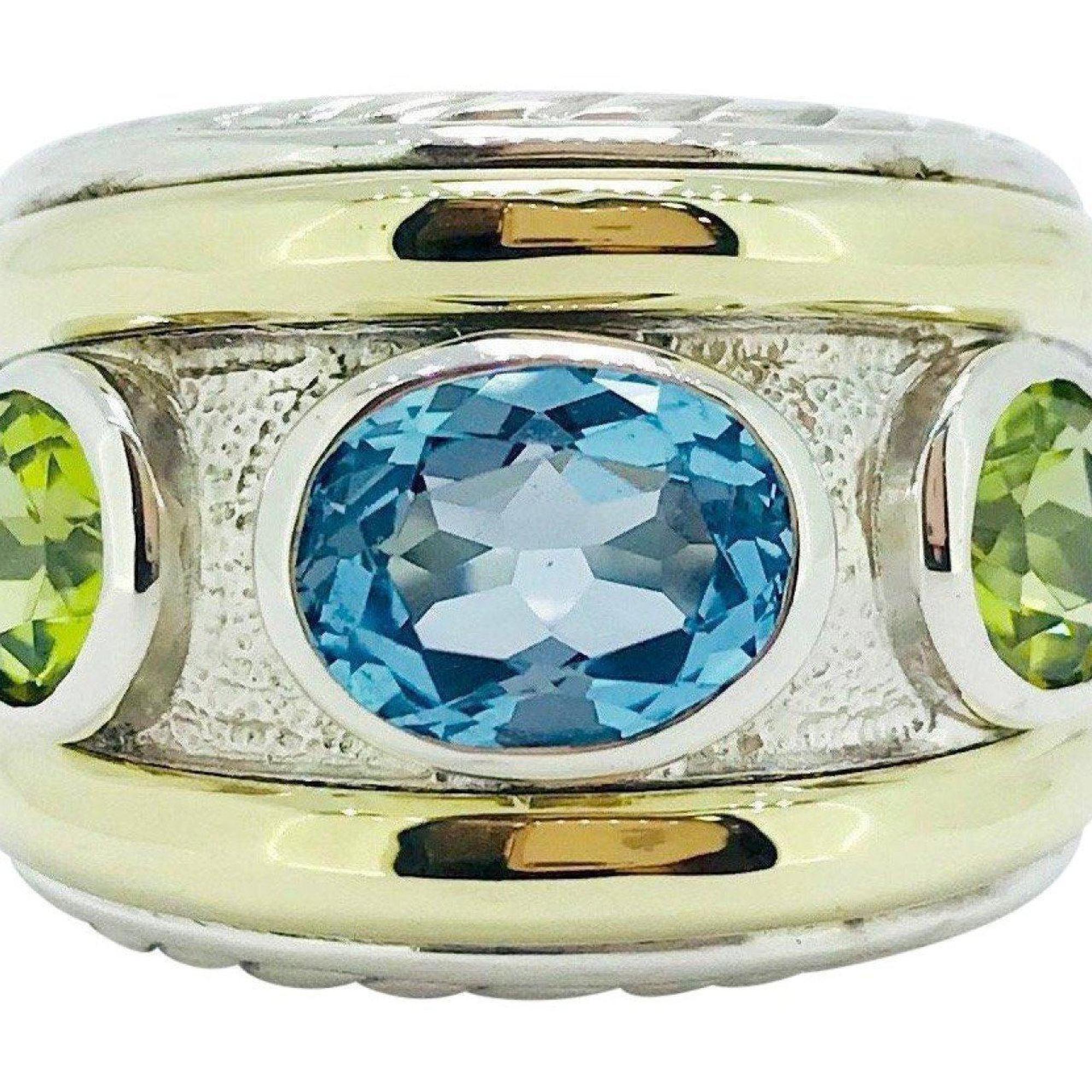 David Yurman Topaz and Peridot Renaissance Ring