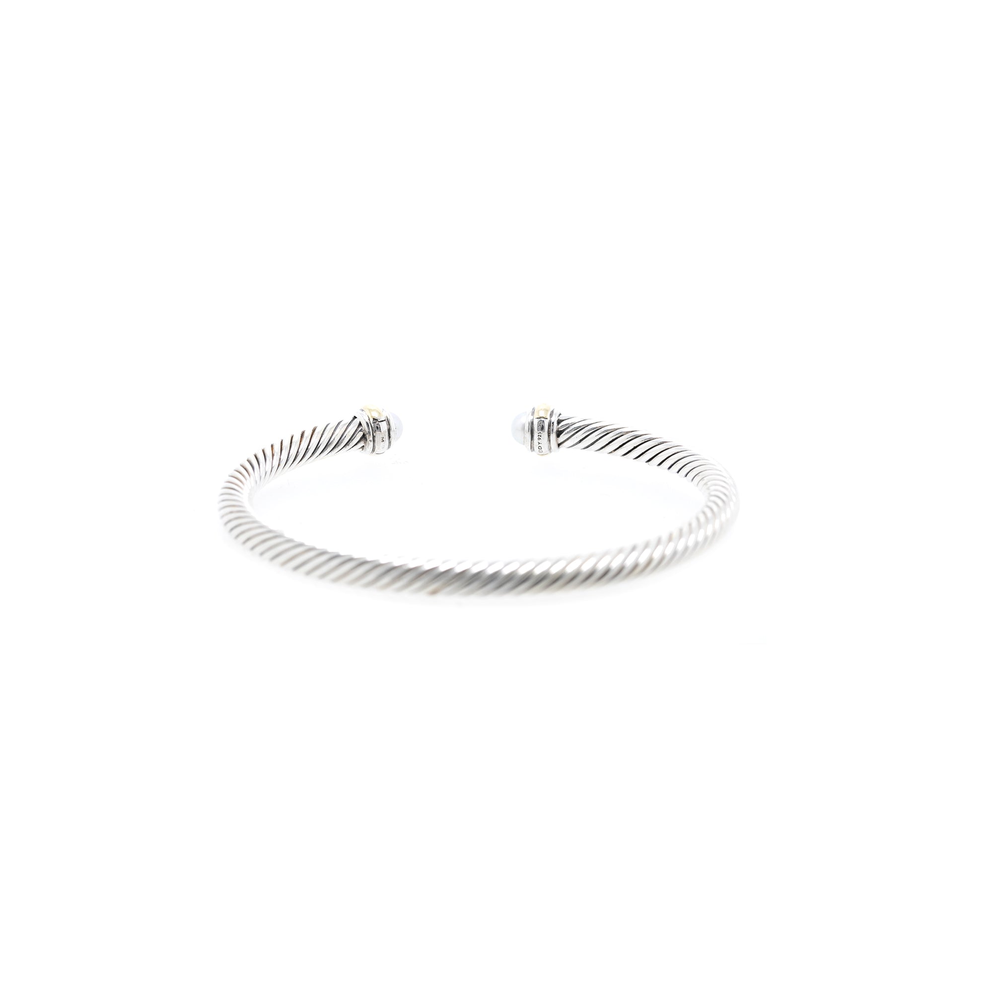 David Yurman Two-Tone 5mm Cable Classics Bracelet with Pearls