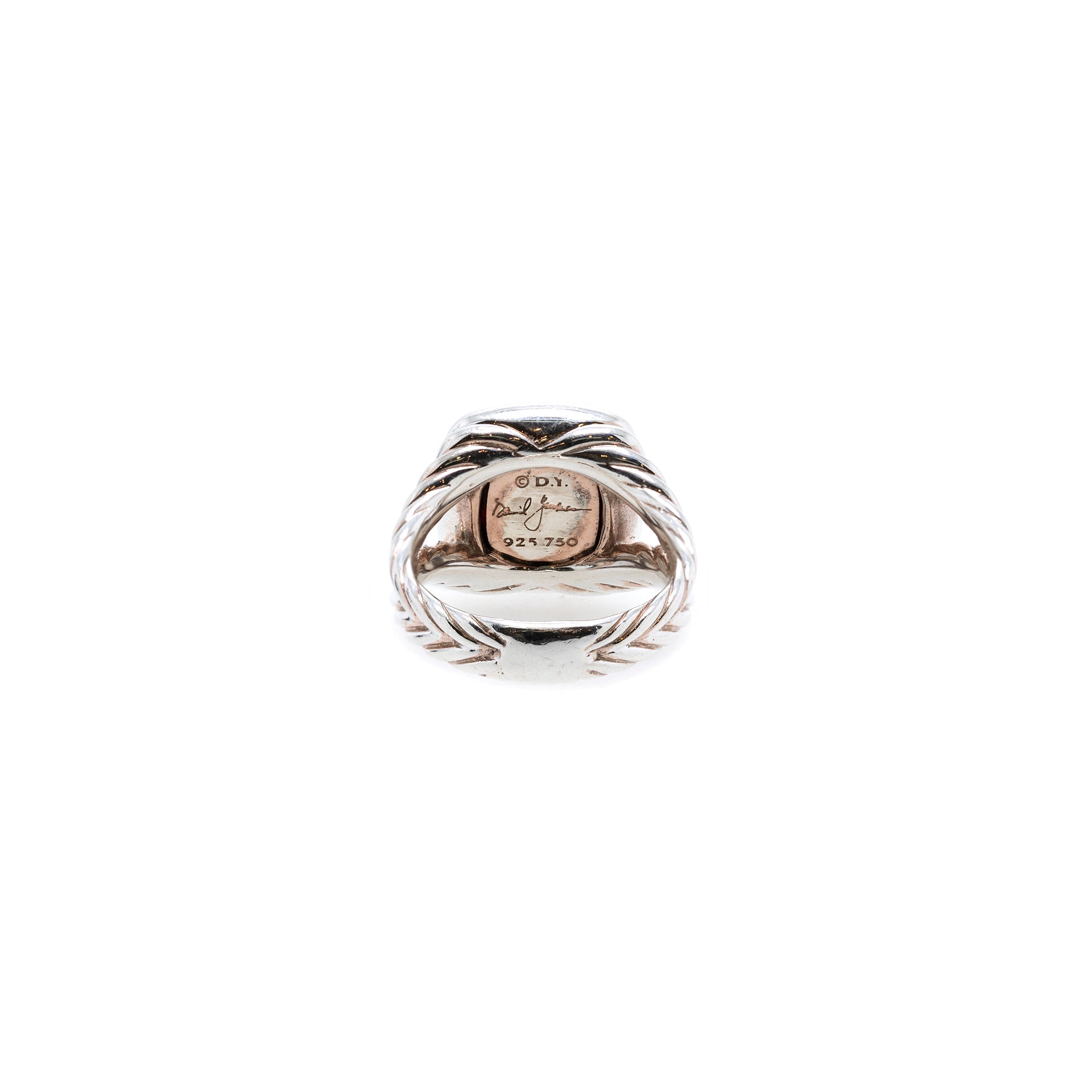 David Yurman Two-Tone Albion Ring with Garnet and Diamonds