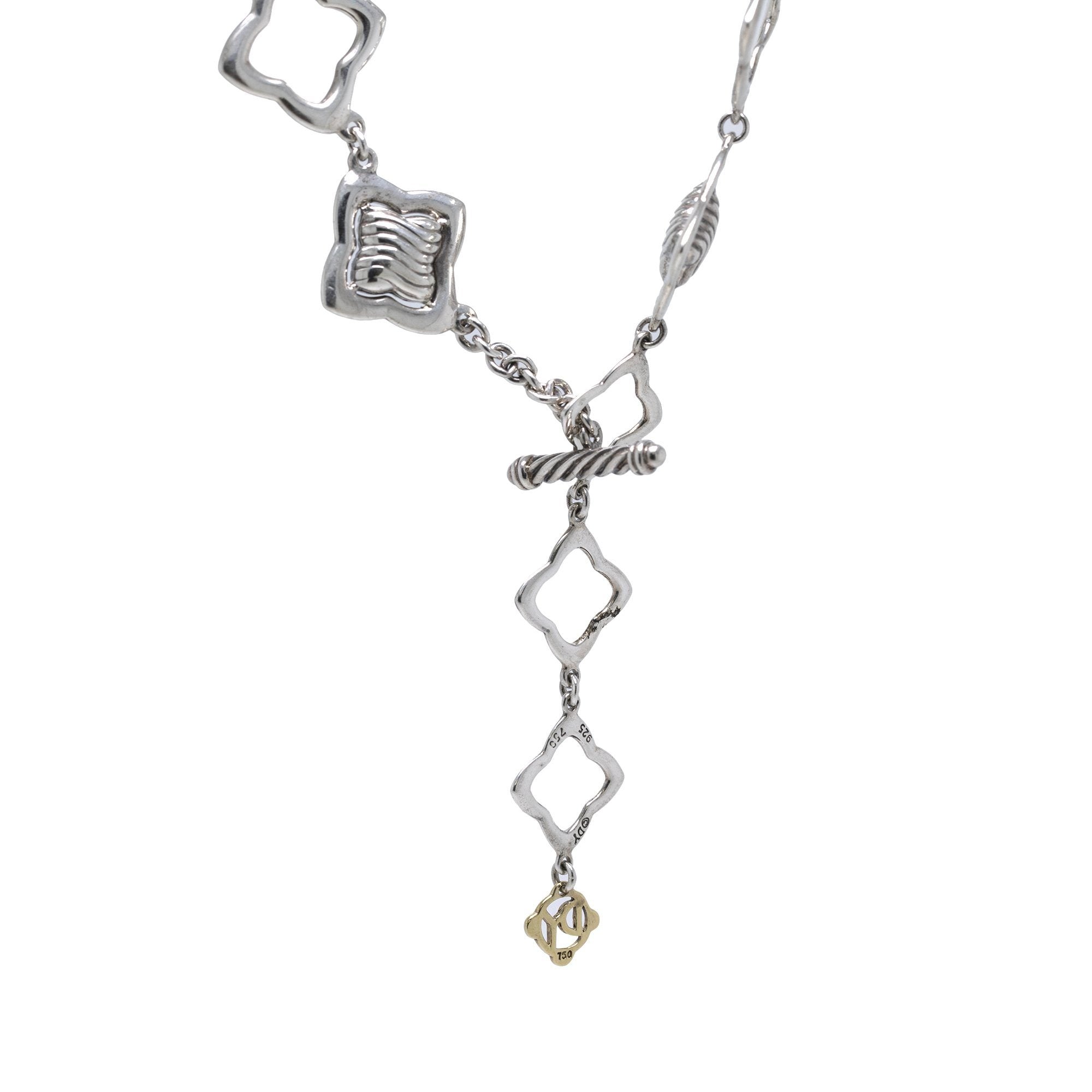 David Yurman Two-Tone Amethyst Quatrefoil Necklace