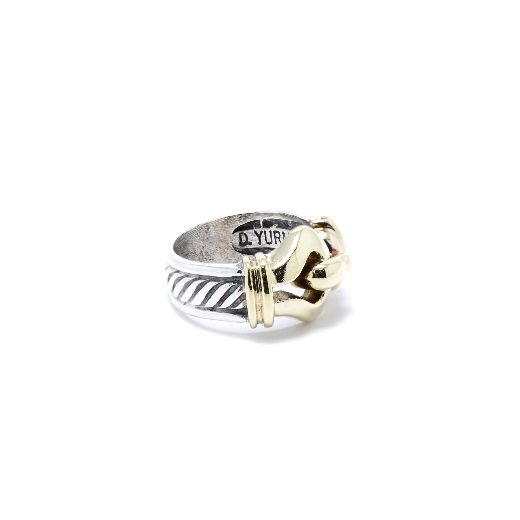 David Yurman Two-Tone Cable Buckle Band Ring