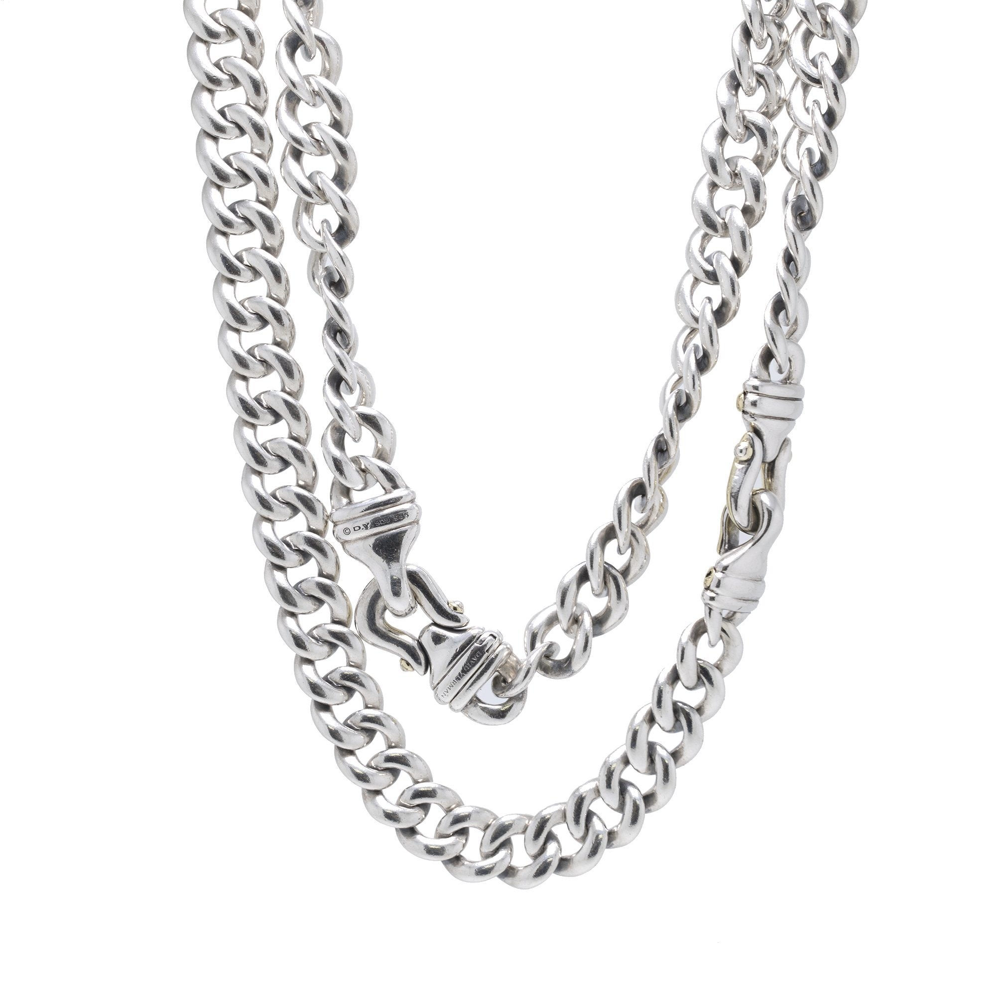 David Yurman Two-Tone Cable Buckle Chain Necklace