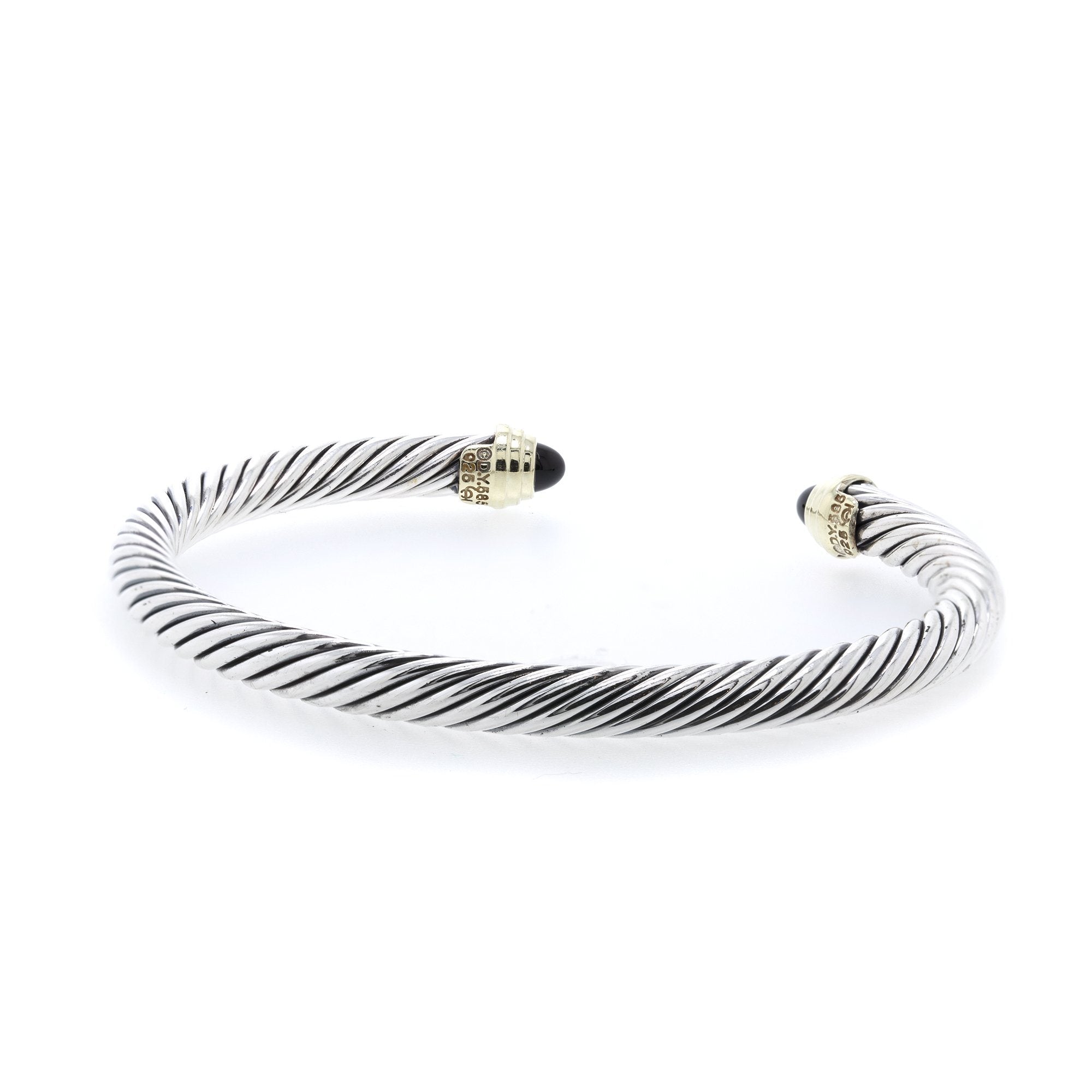 David Yurman Two-Tone Cable Classics Bracelet with Black Onyx