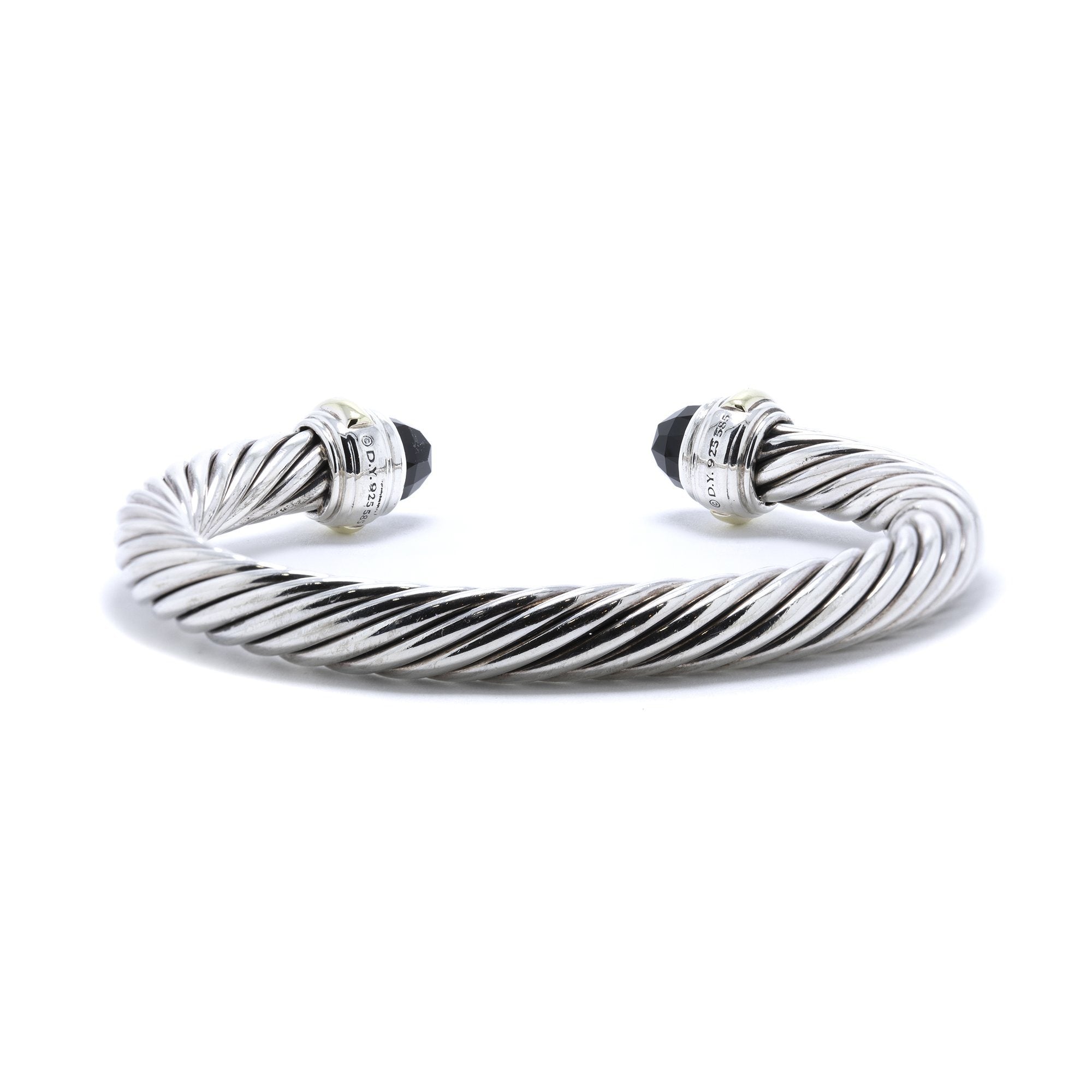 David Yurman Two-Tone Cable Classics Bracelet with Black Onyx