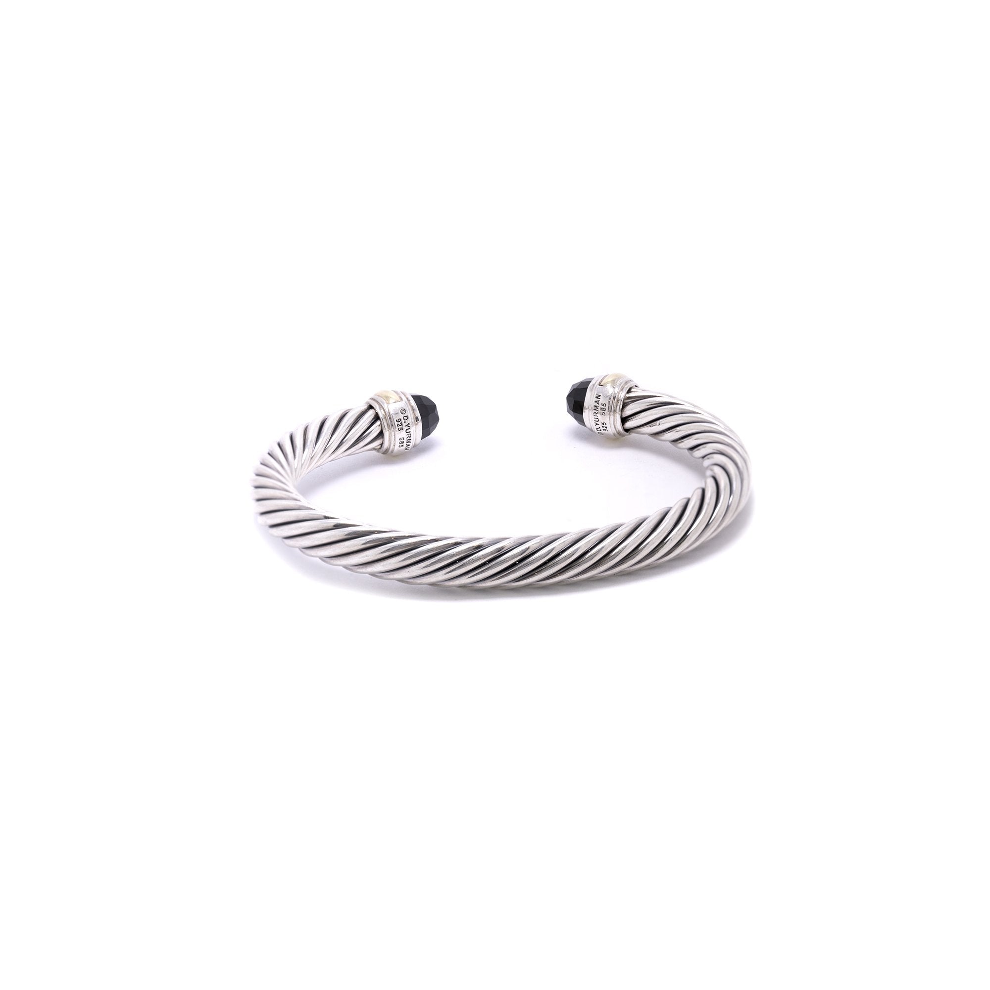 David Yurman Two-Tone Cable Classics Bracelet with Black Onyx