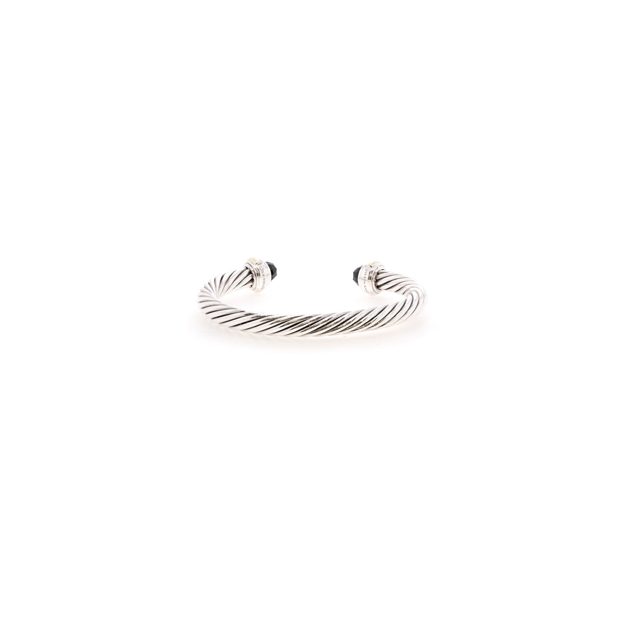 David Yurman Two-Tone Cable Classics Bracelet with Black Onyx