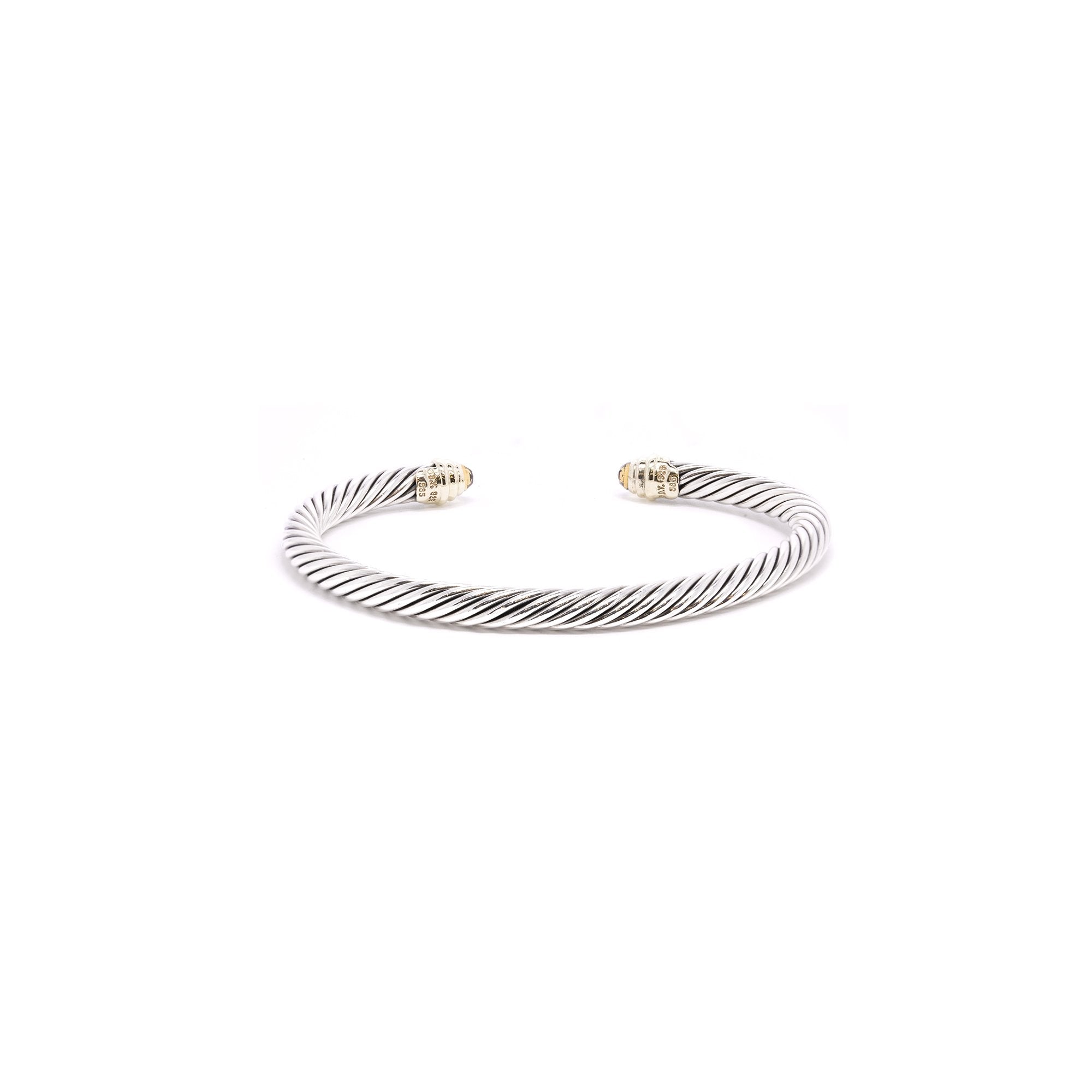 David Yurman Two-Tone Cable Classics Bracelet with Citrine