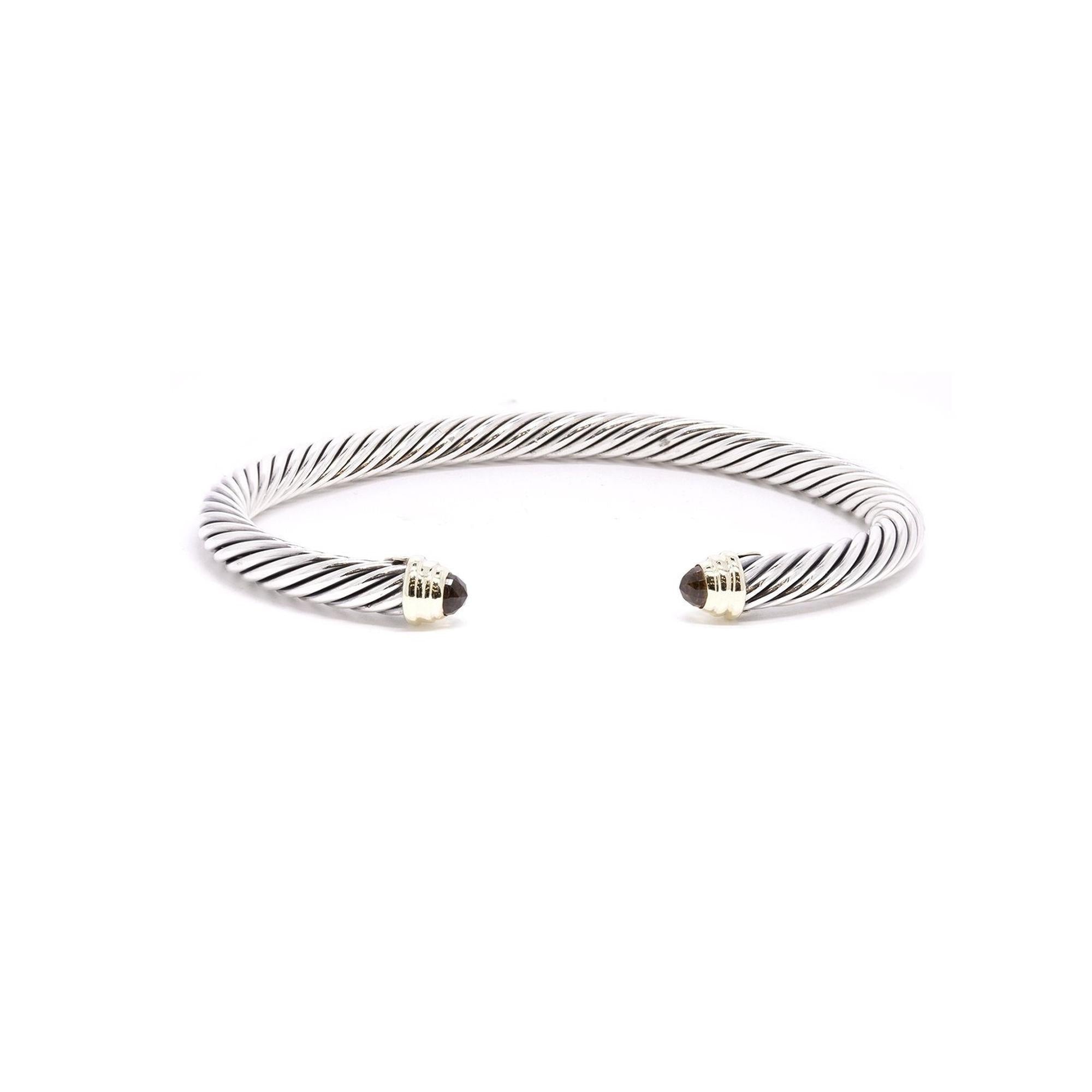 David Yurman Two-Tone Cable Classics Bracelet with Citrine
