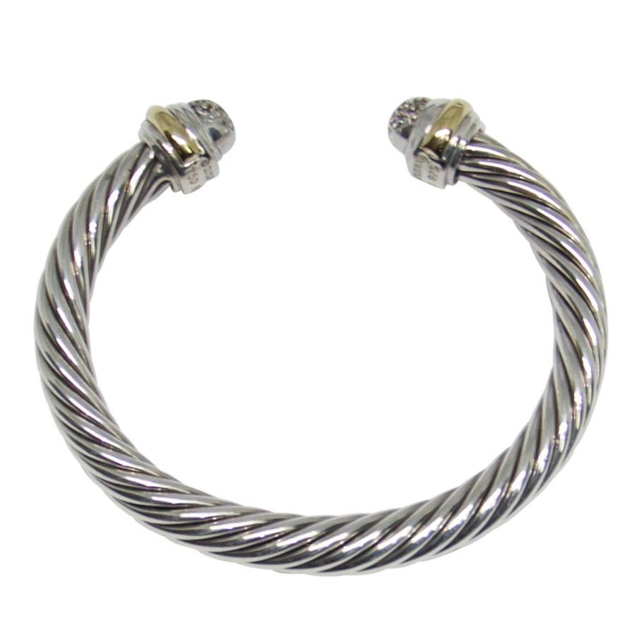 David Yurman Two-Tone Cable Classics Bracelet with Pave Diamonds