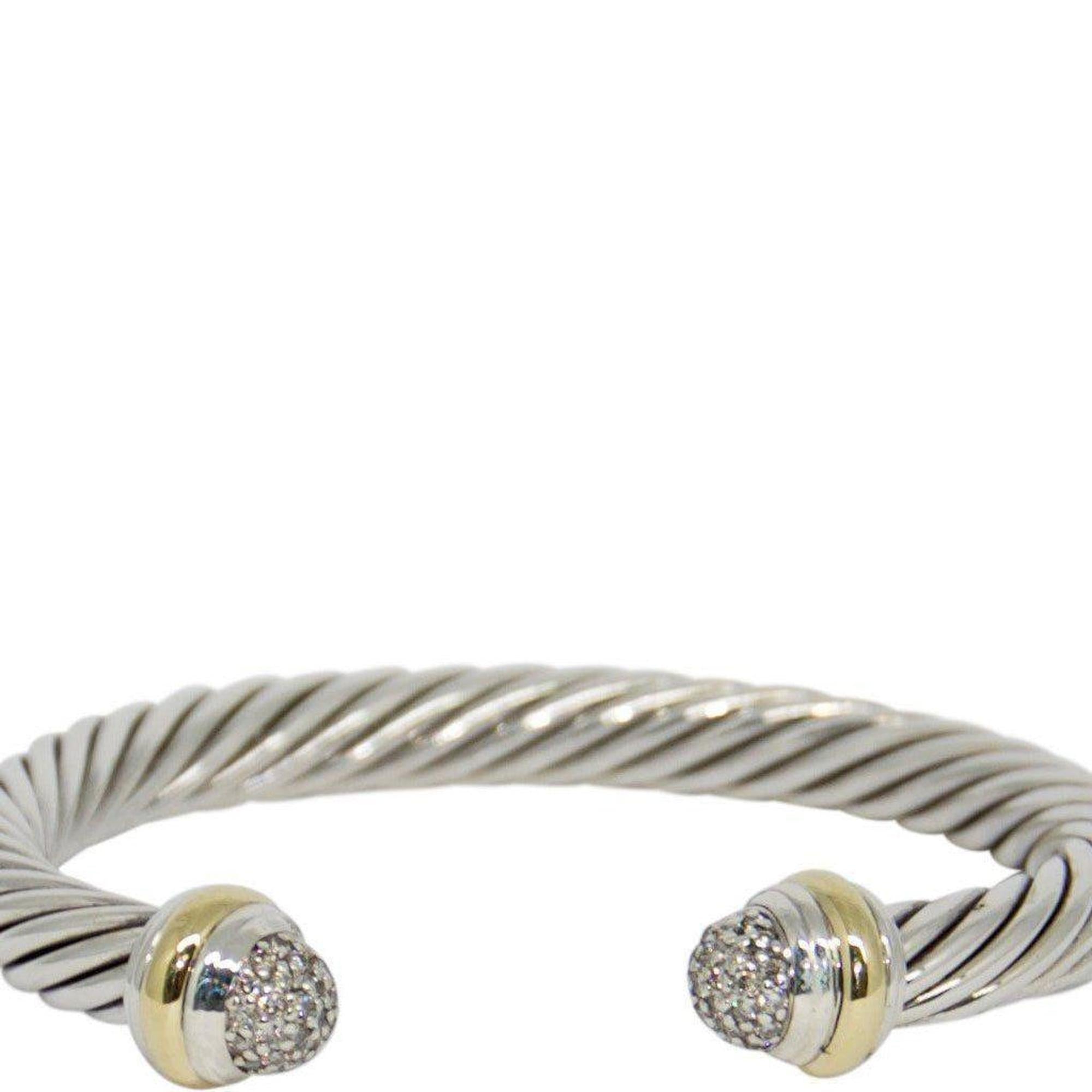 David Yurman Two-Tone Cable Classics Bracelet with Pave Diamonds