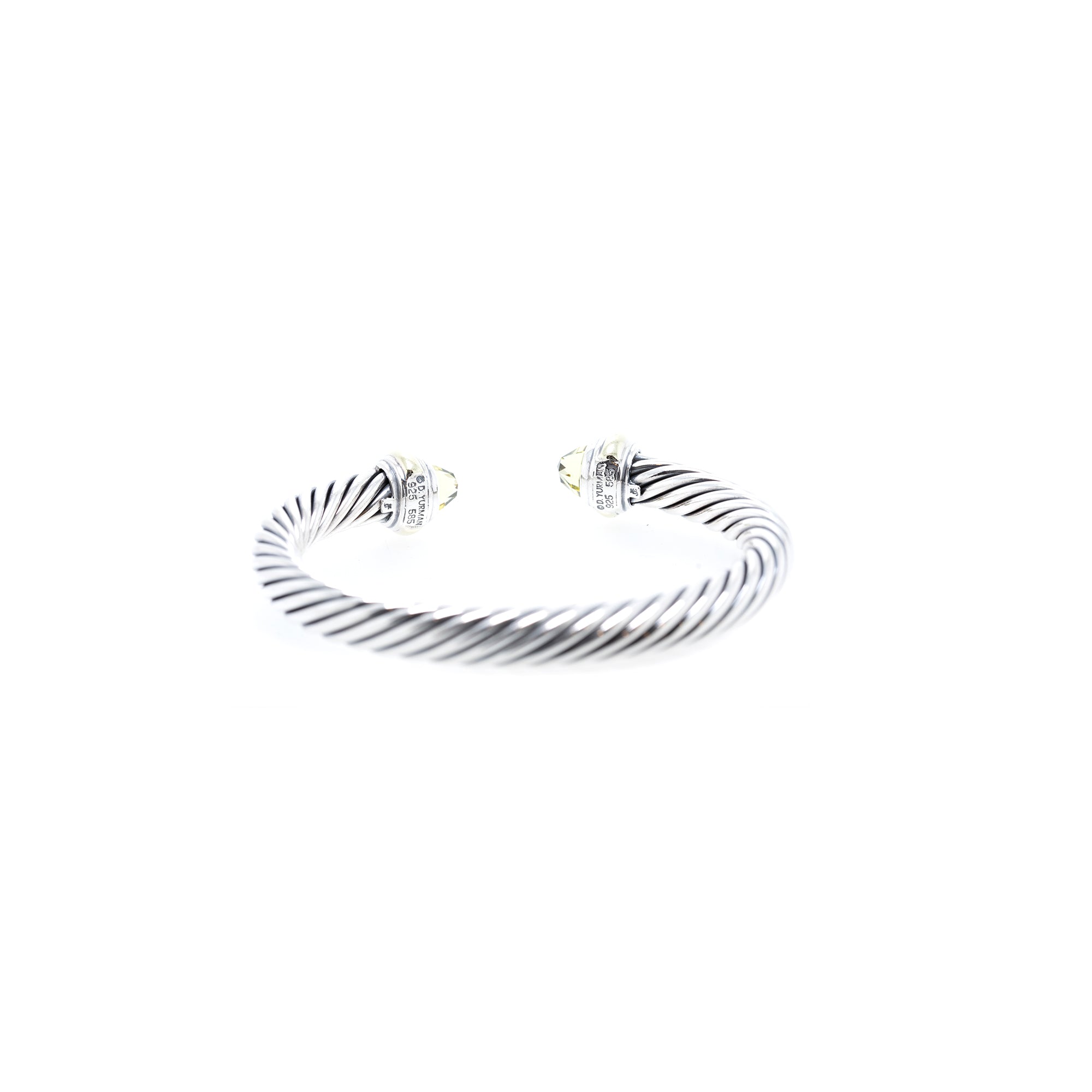 David Yurman Two-Tone Cable Classics Bracelet with Prasiolite