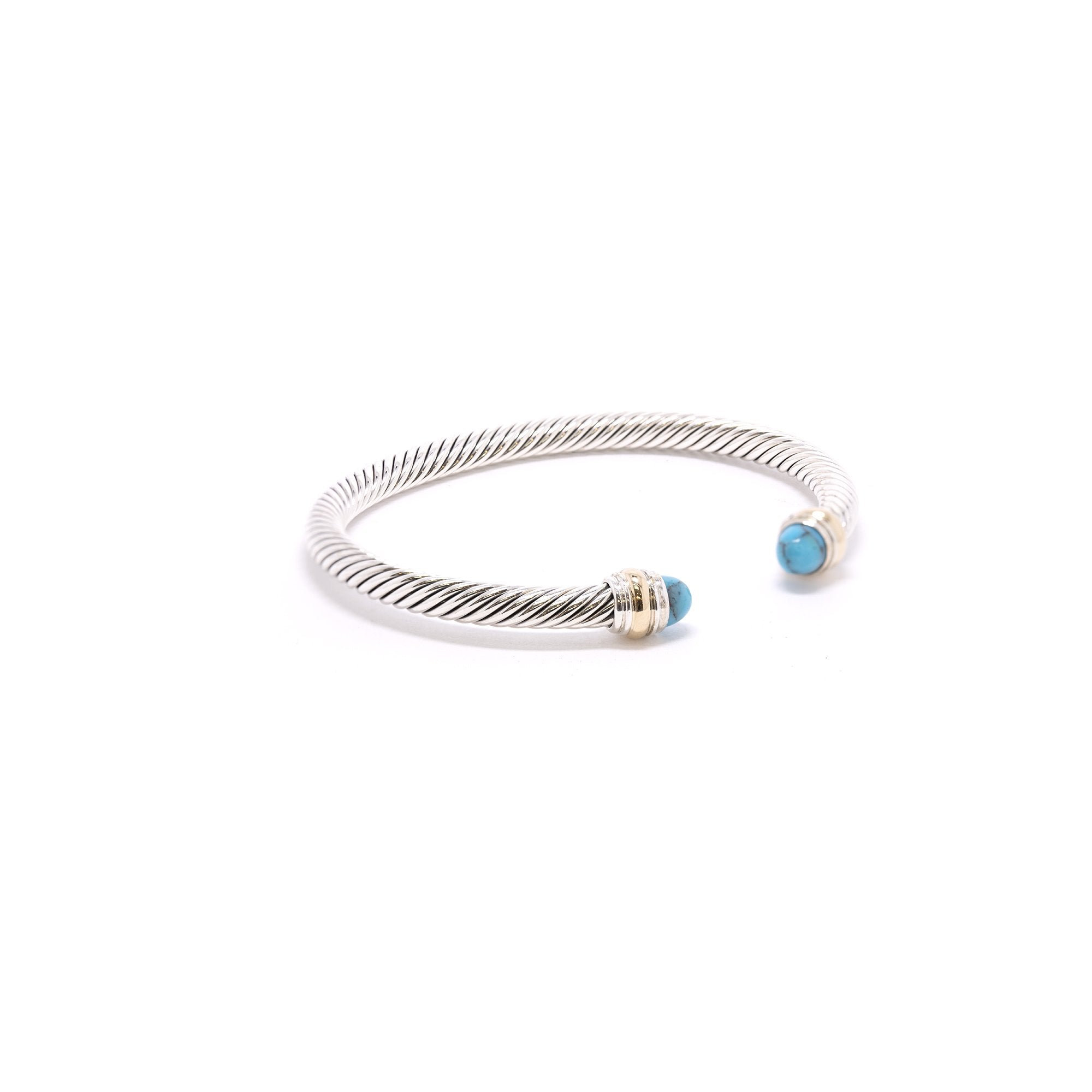 David Yurman Two-Tone Cable Classics Bracelet with Turquoise