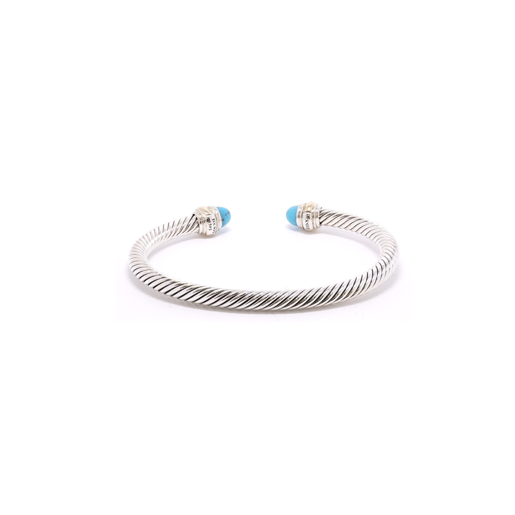 David Yurman Two-Tone Cable Classics Bracelet with Turquoise