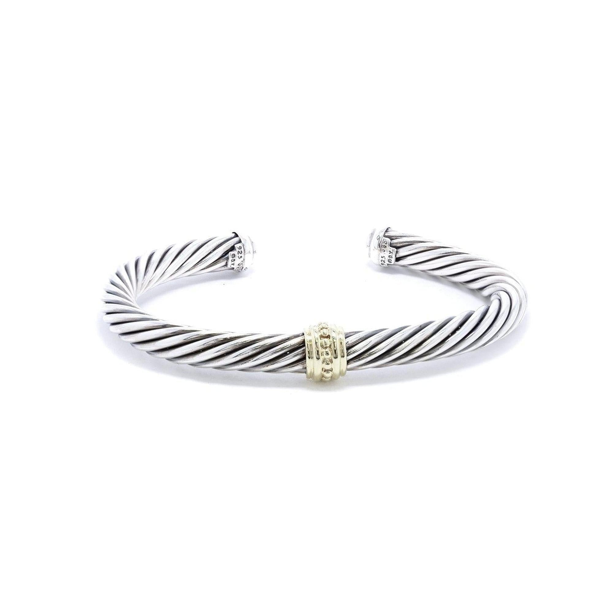 David Yurman Two-Tone Cable Classics Center Station Bracelet