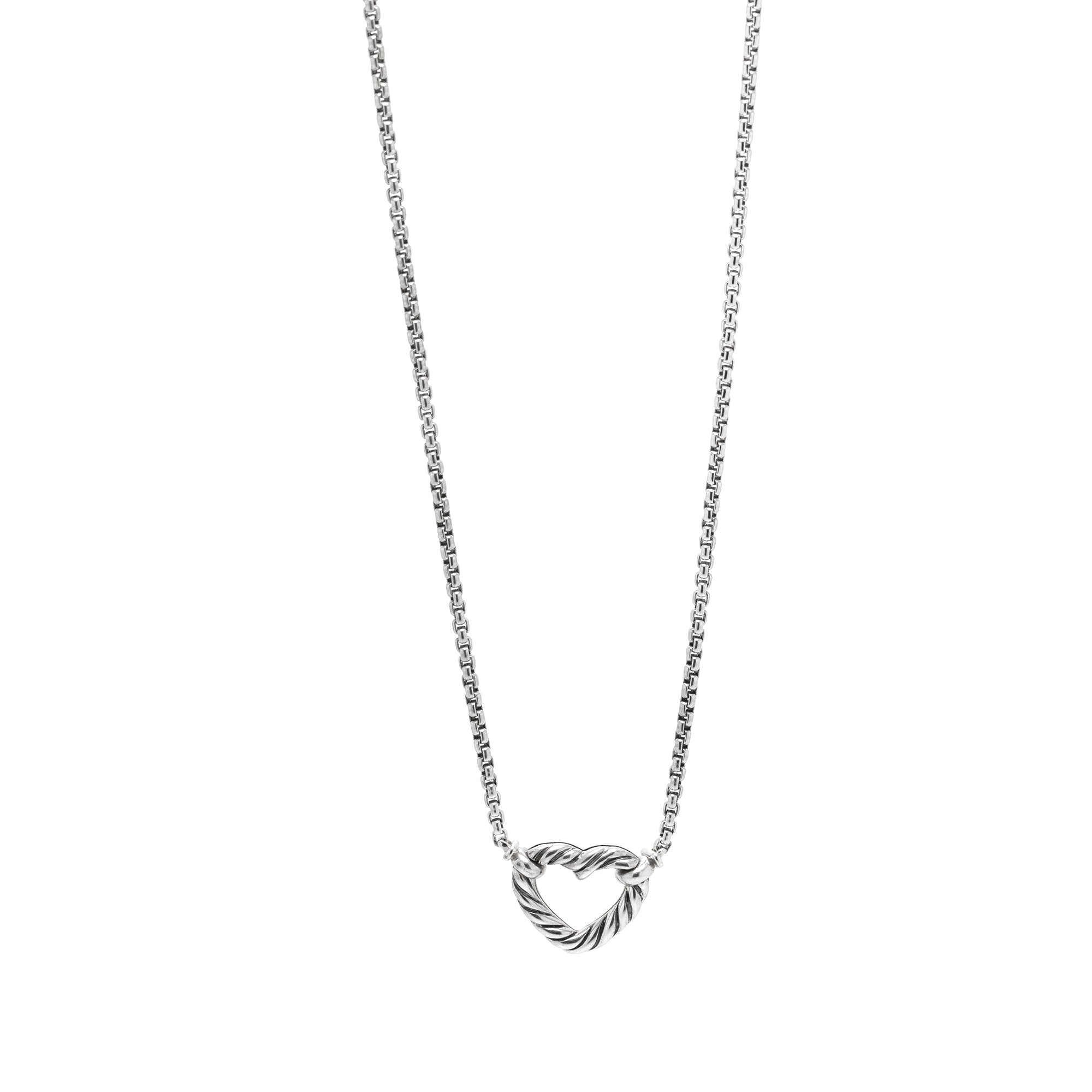 David Yurman Two-Tone Cable Collectibles Heart Station Necklace