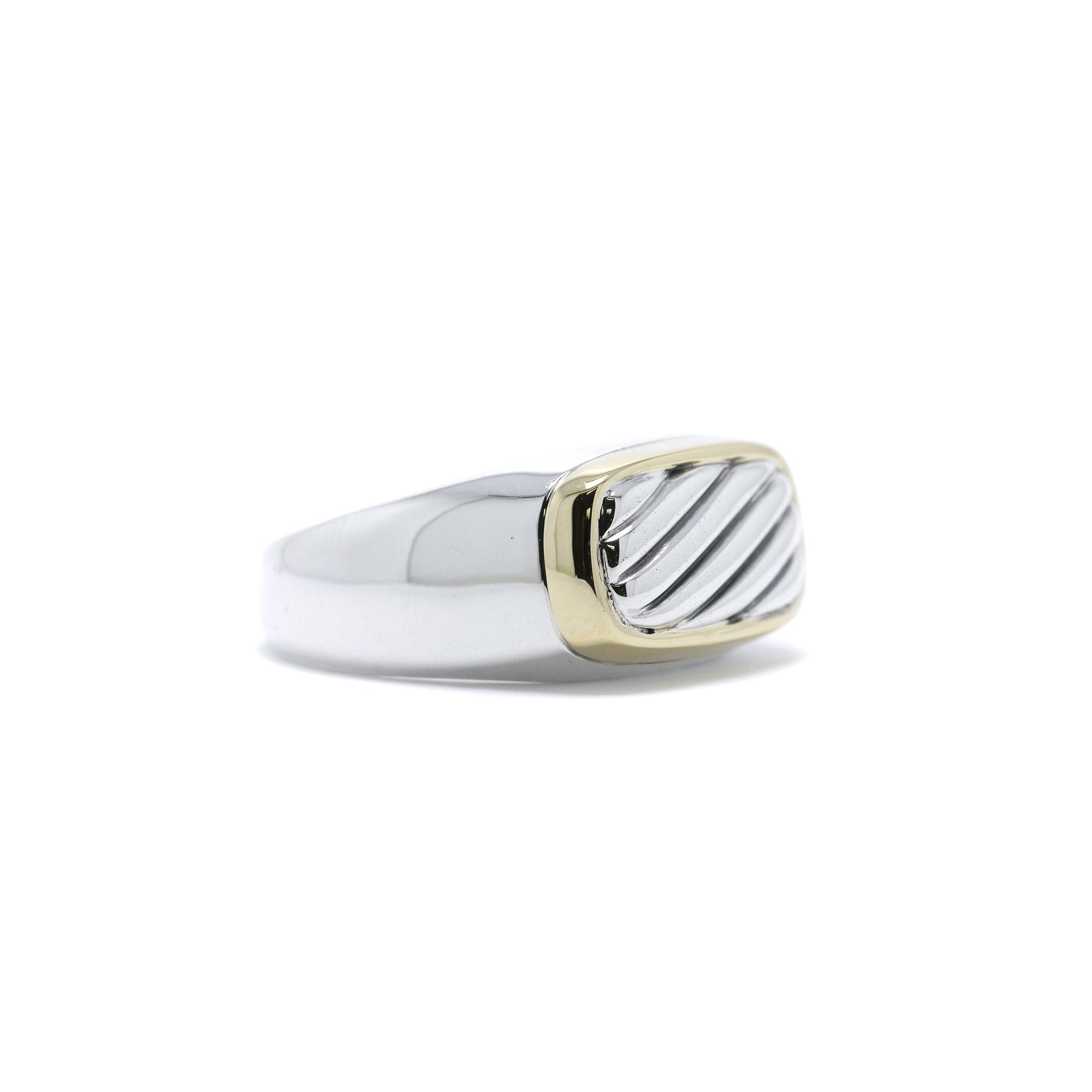 David Yurman Two-Tone Cable Signet Ring