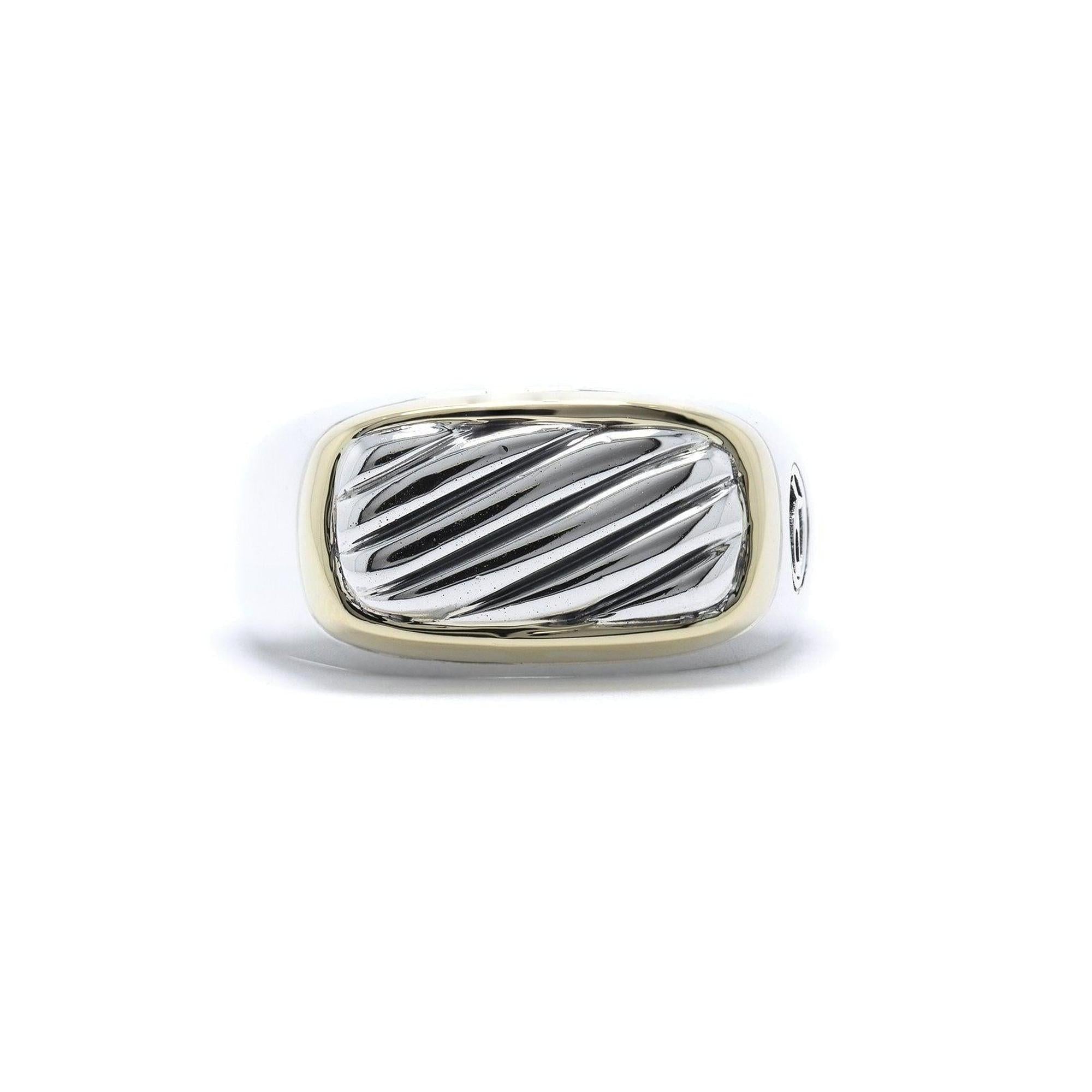 David Yurman Two-Tone Cable Signet Ring