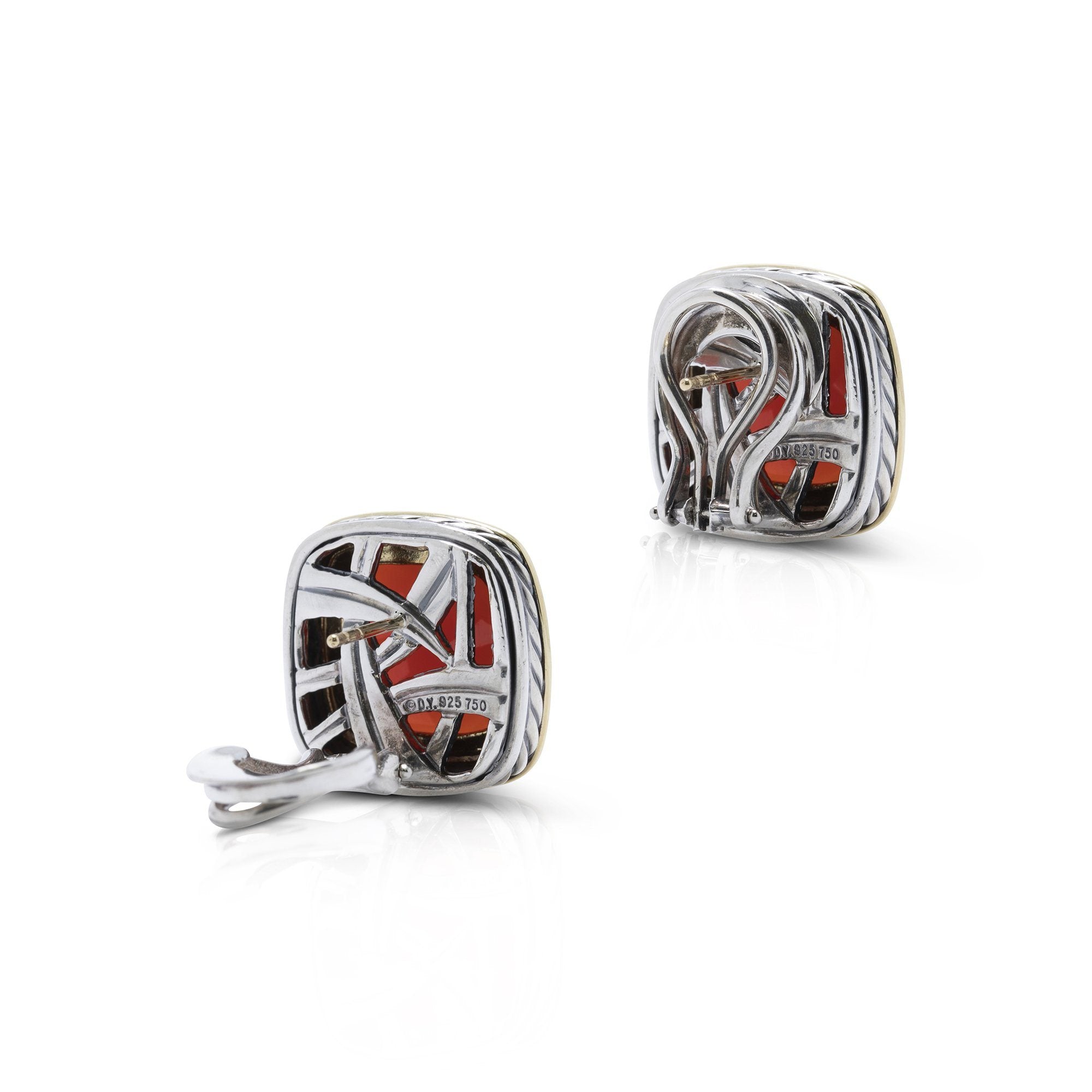 David Yurman Two-Tone Carnelian Albion Earrings