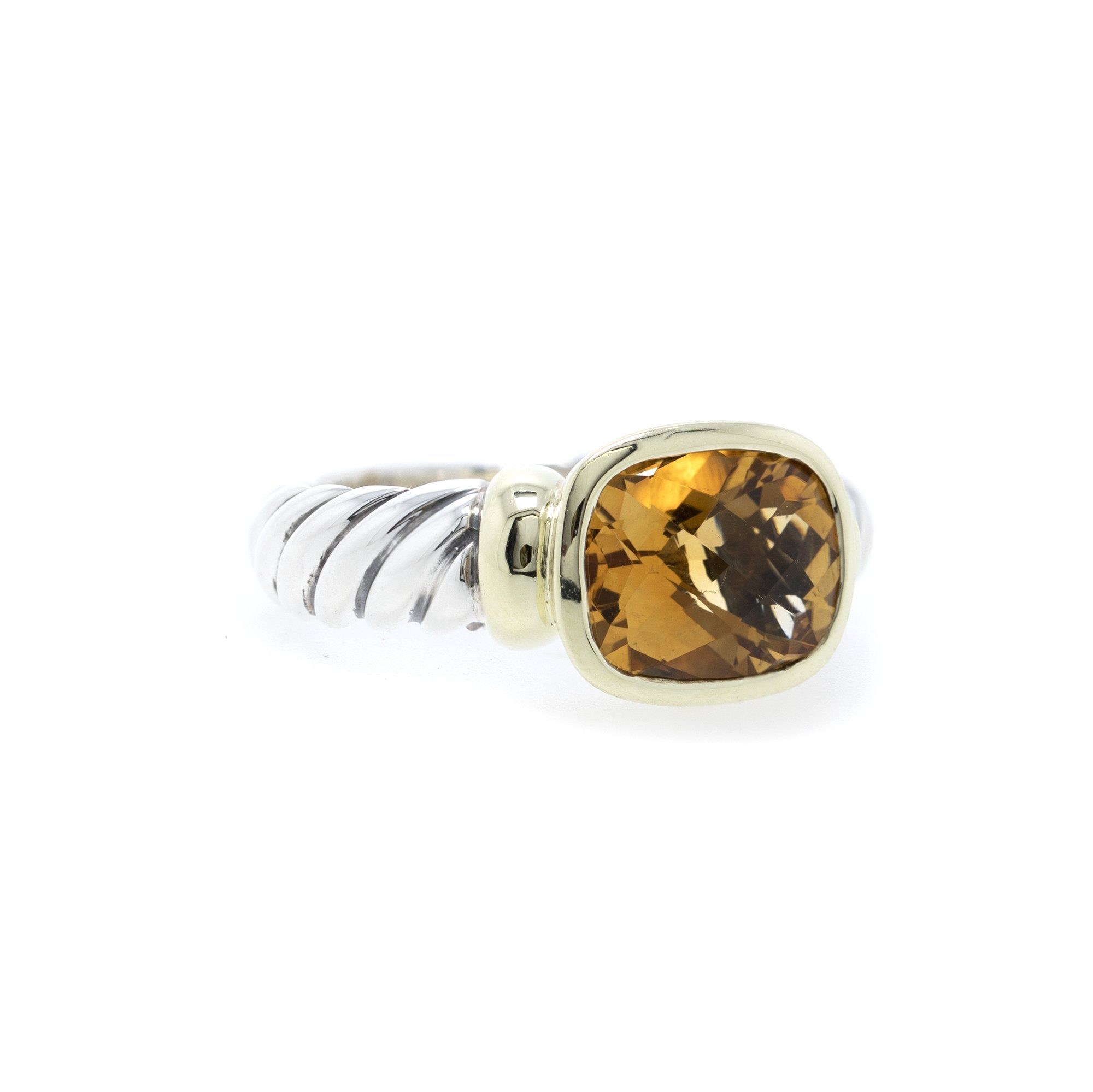 David Yurman Two-Tone Citrine Noblesse Cocktail Ring