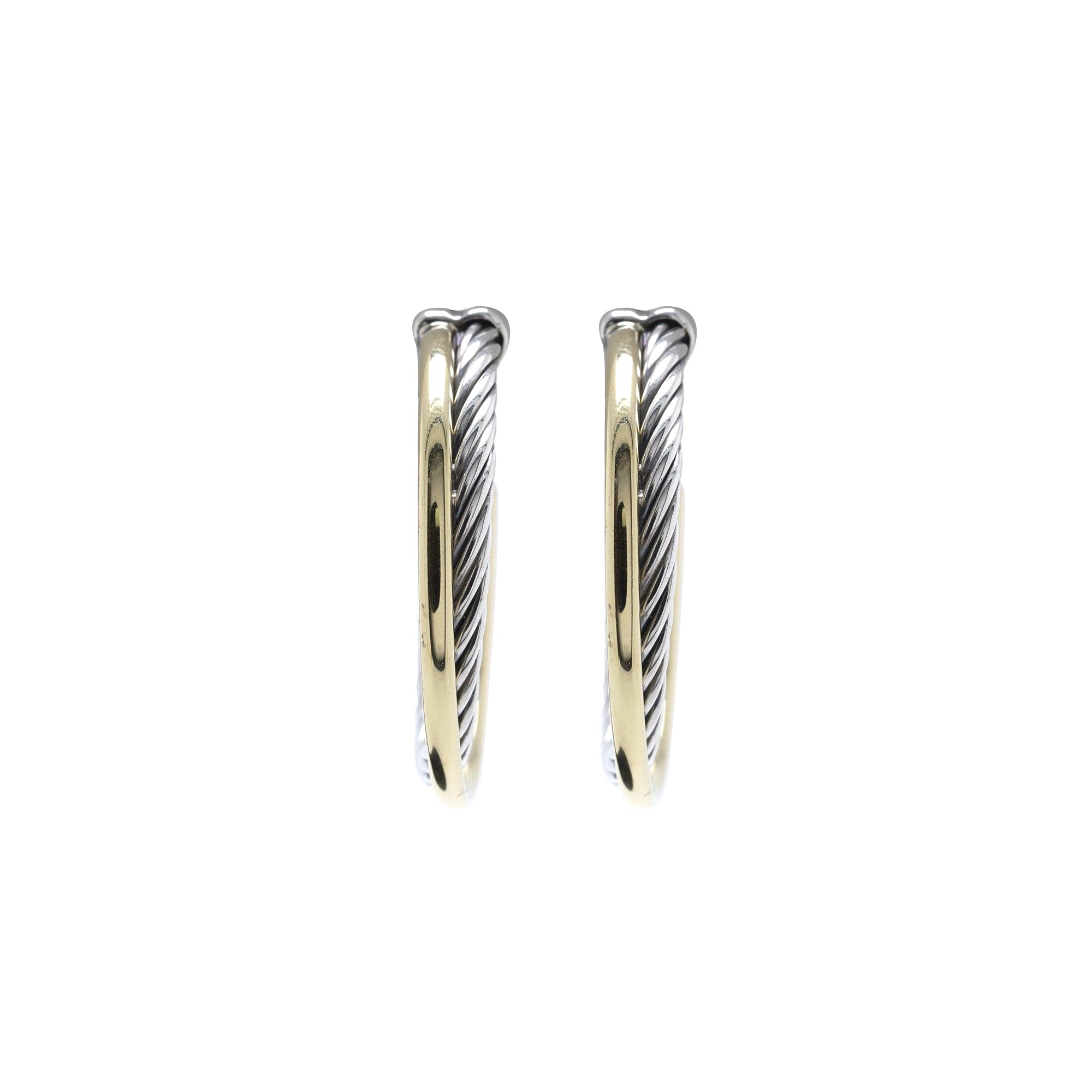 David Yurman Two-Tone Crossover Hoop Earrings
