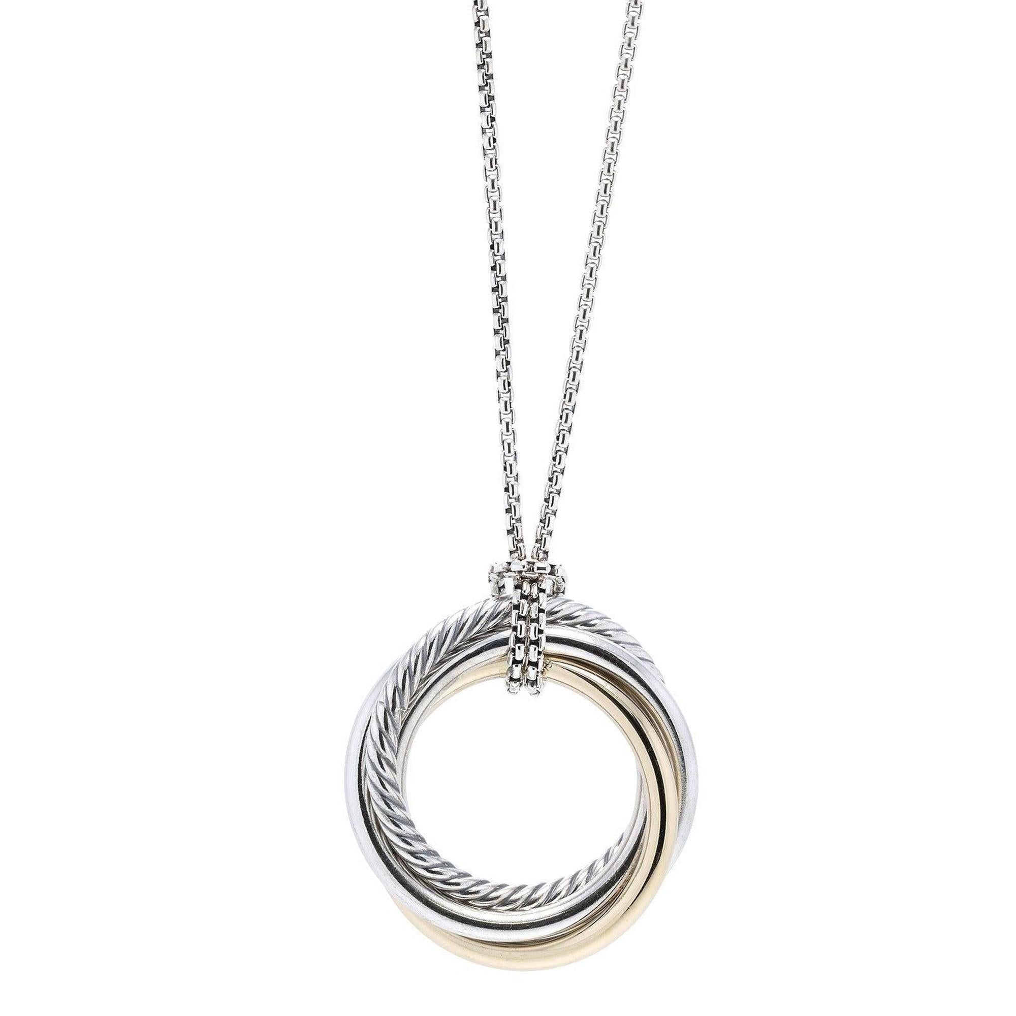David Yurman Two-Tone Crossover Pendant Necklace