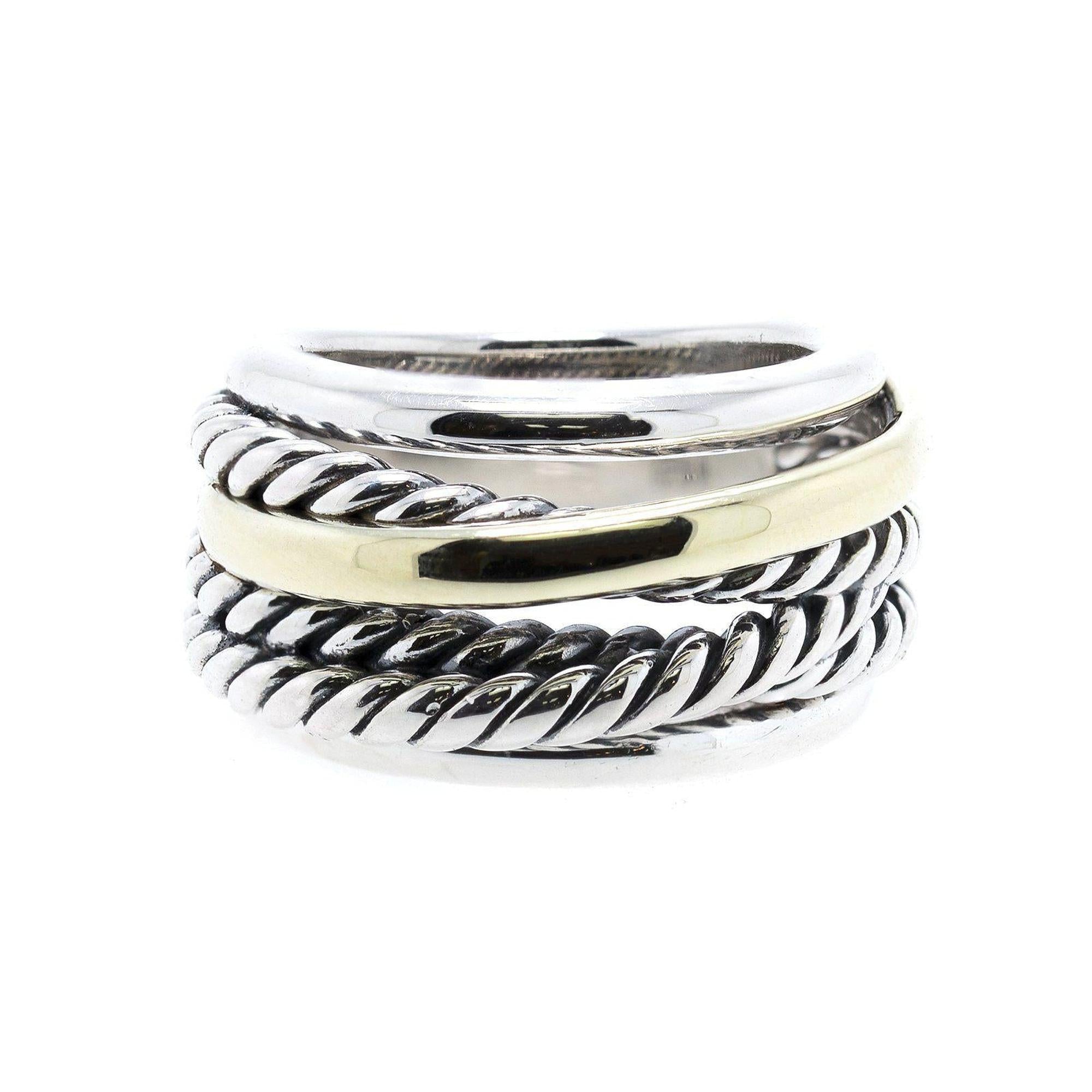 David Yurman Two-Tone Crossover Ring