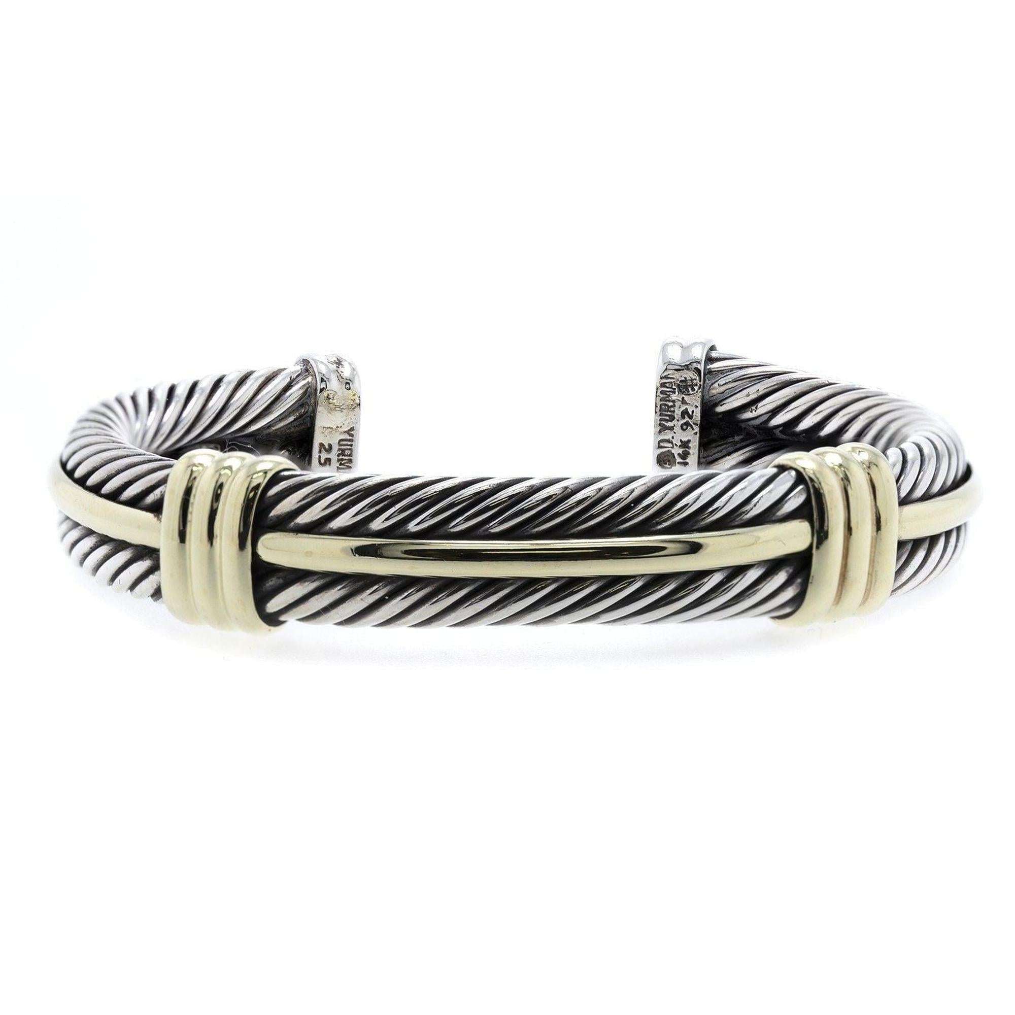 David Yurman Two-Tone Double Cable Cuff Bracelet