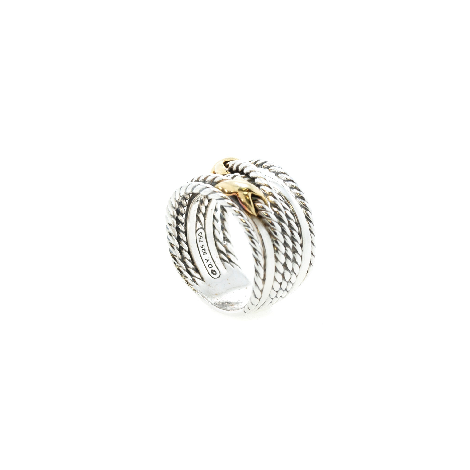 David Yurman Two-Tone Double 'X' Crossover Ring