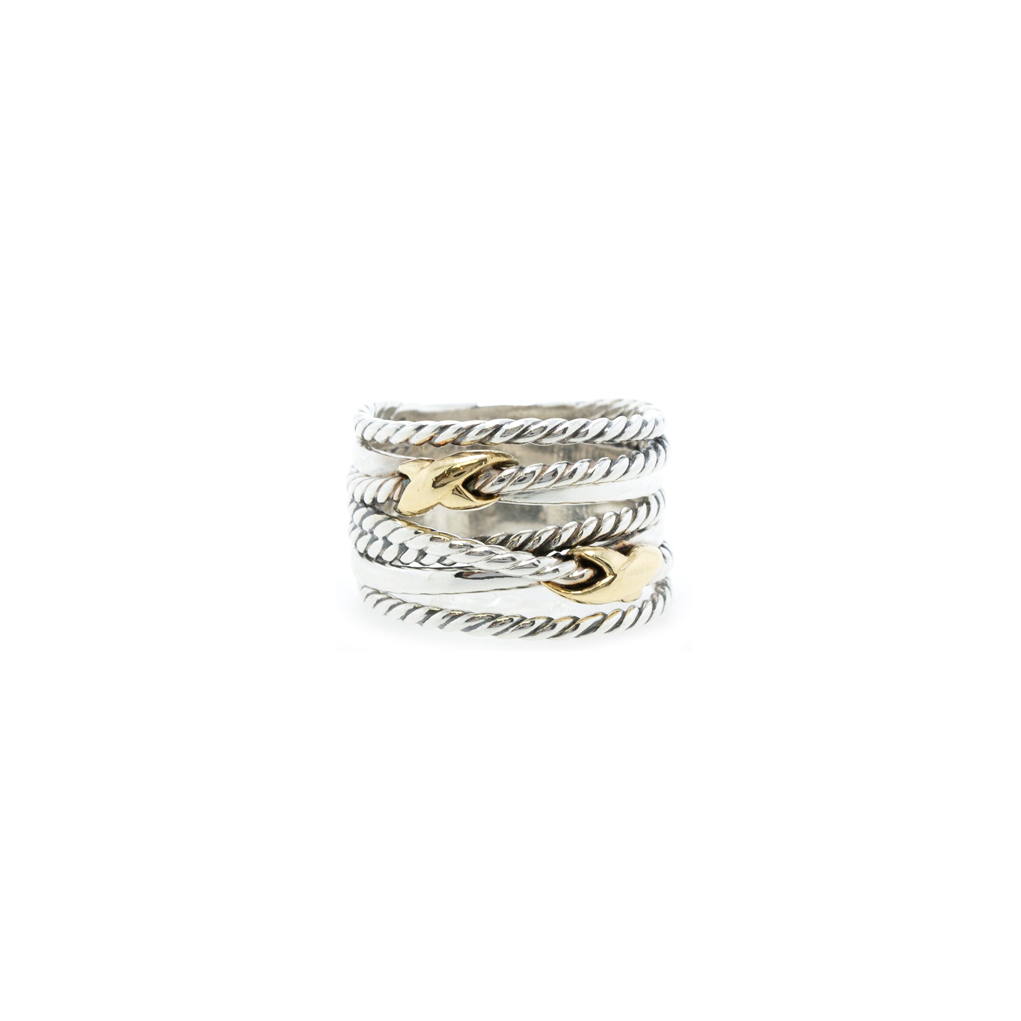 David Yurman Two-Tone Double 'X' Crossover Ring