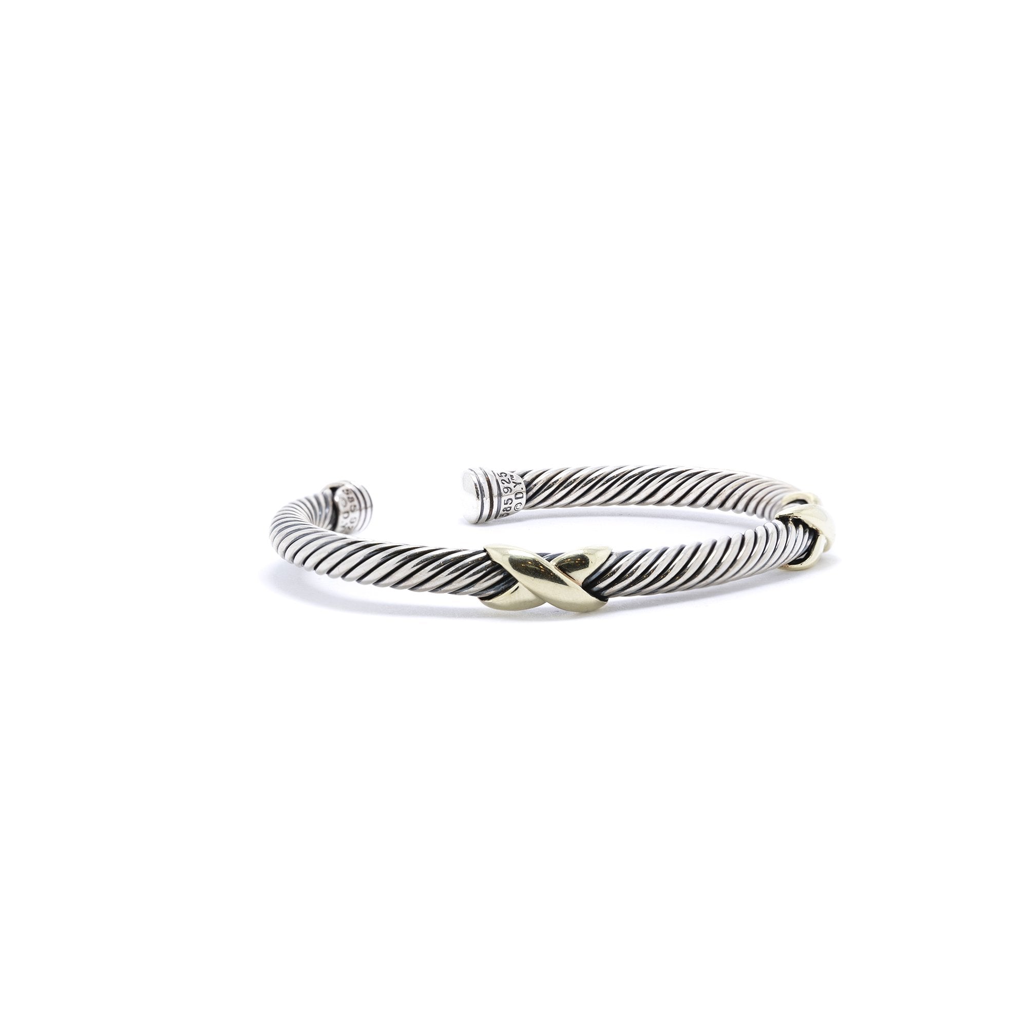 David Yurman Two-Tone Double 'X' Cuff Bracelet