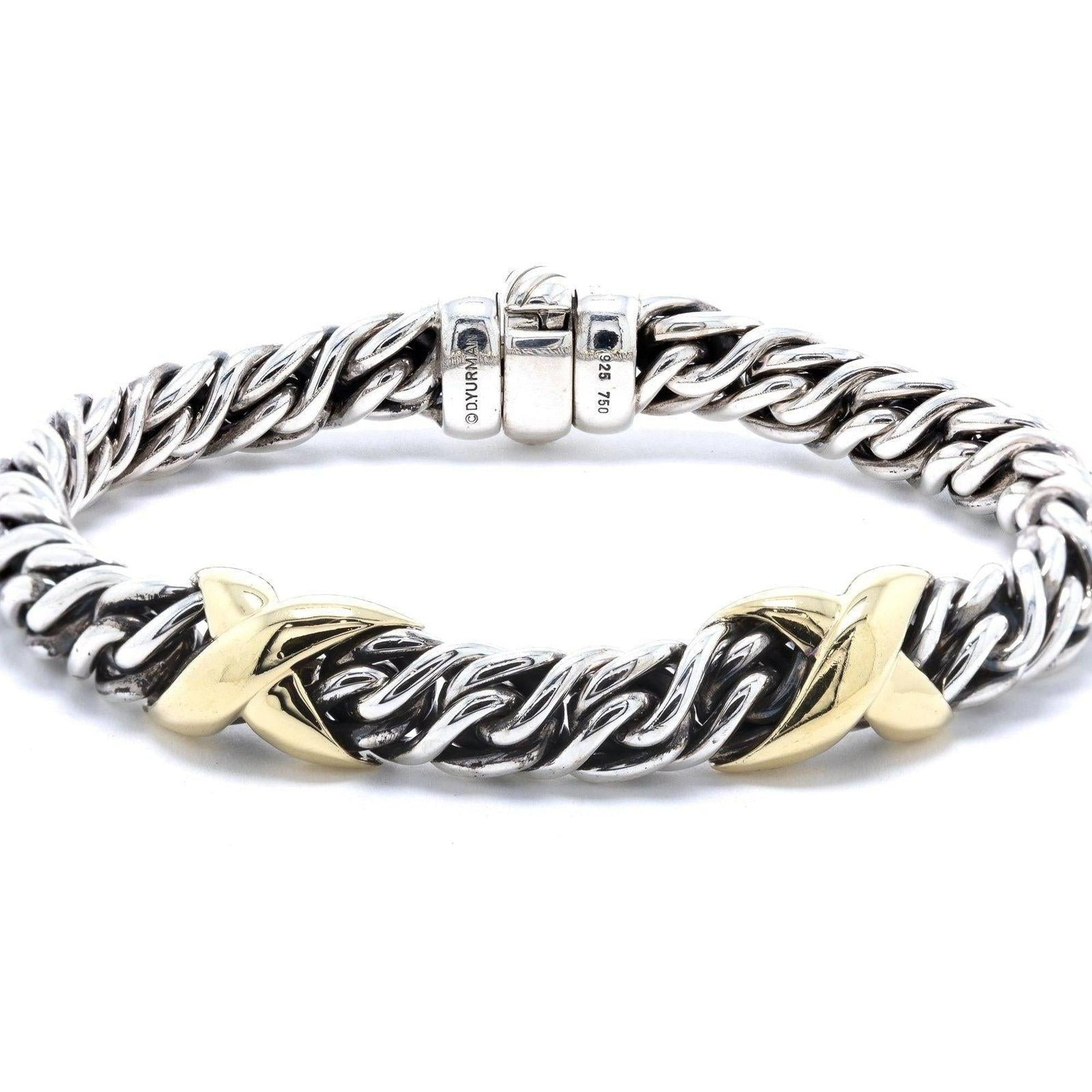 David Yurman Two-Tone Double X Link Bracelet – Oliver Jewellery