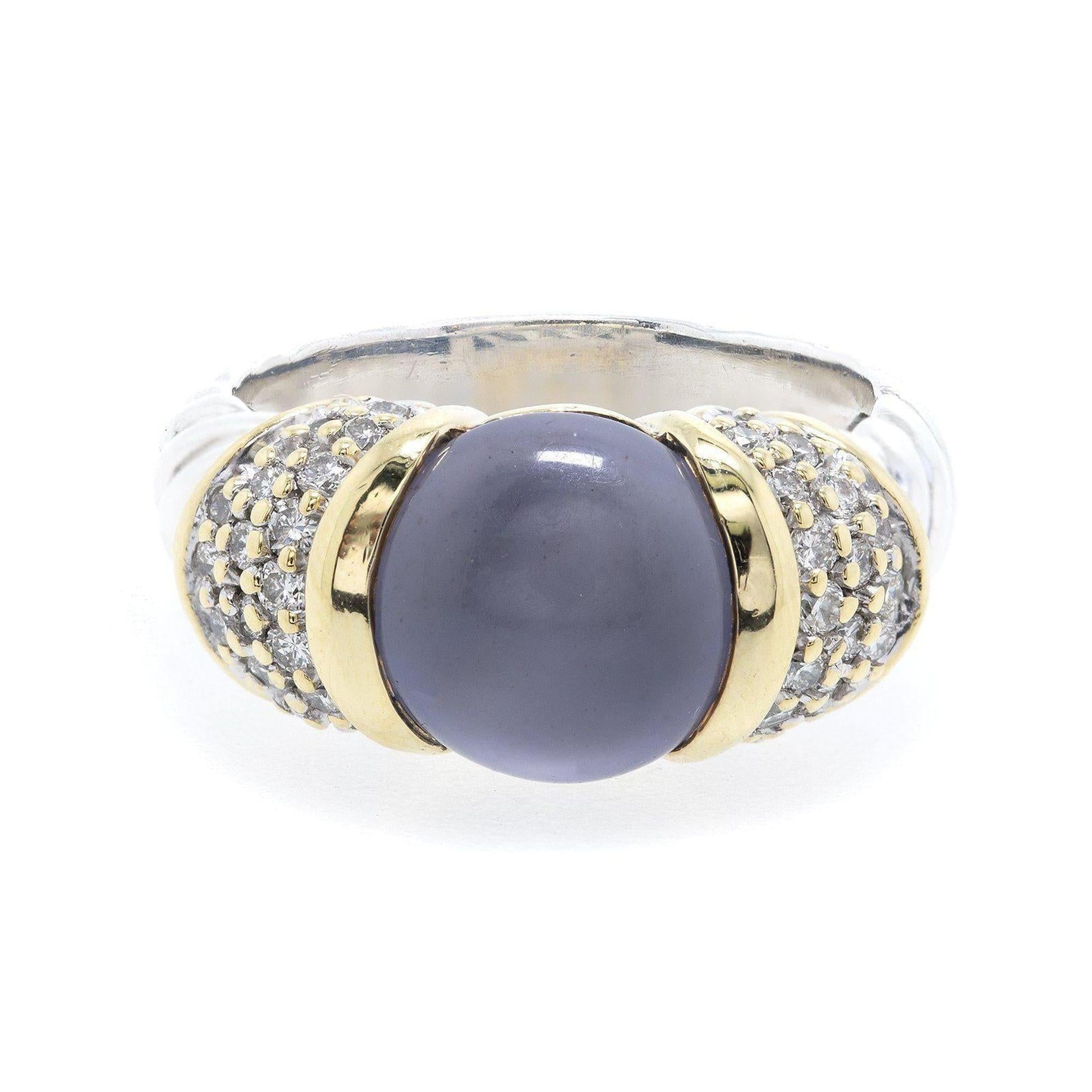 David Yurman Two-Tone Dyed Chalcedony and Diamond Cocktail Ring