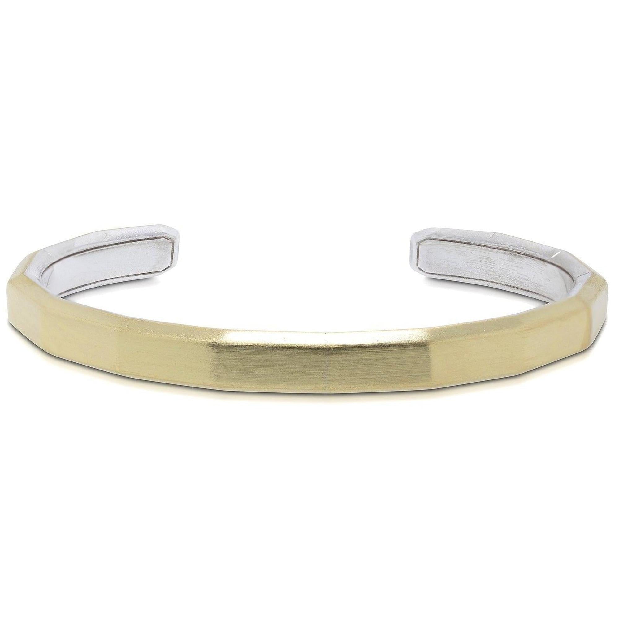 David Yurman Two-Tone Faceted Metal Cuff Bracelet