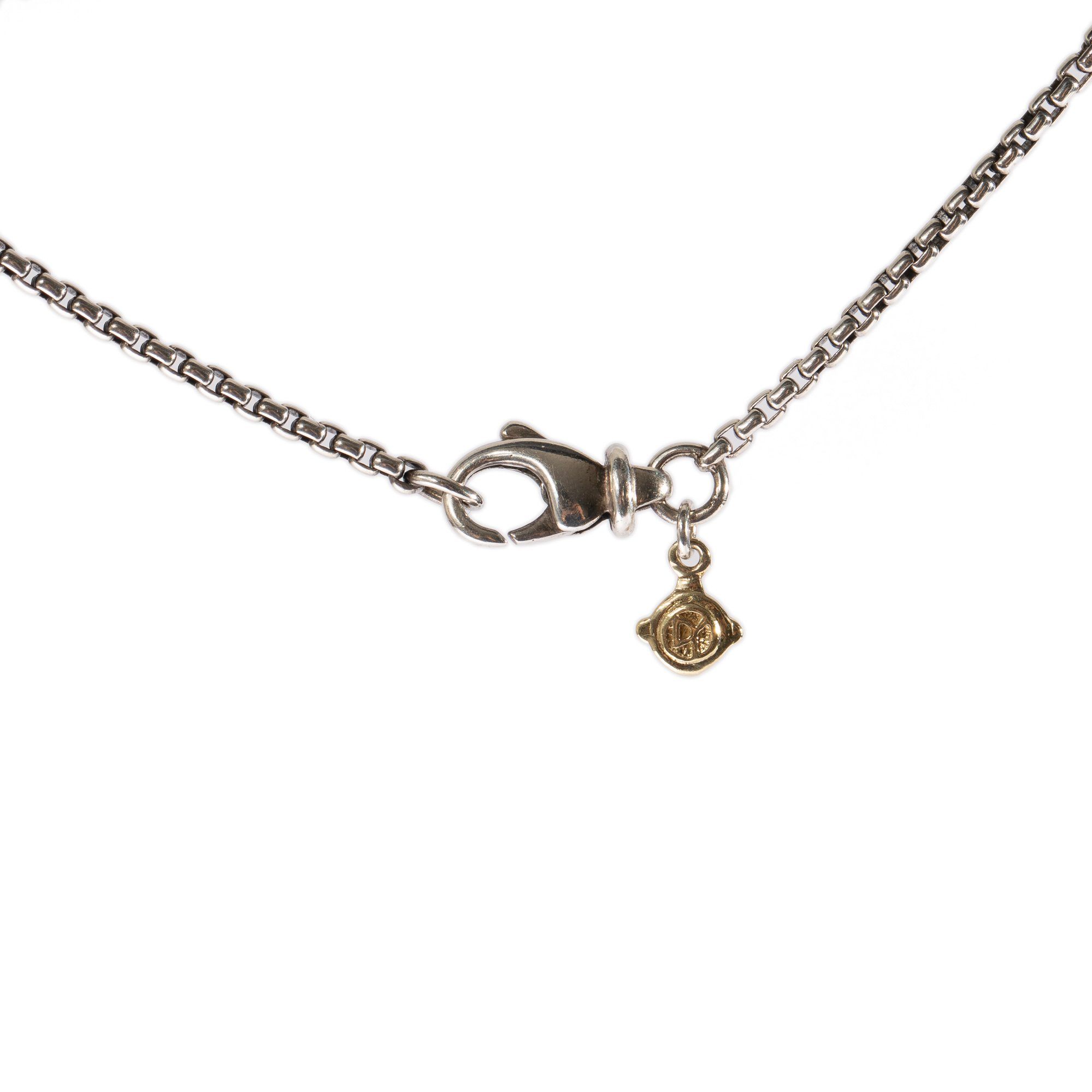David Yurman Two-Tone Graduated Pearl Station Necklace
