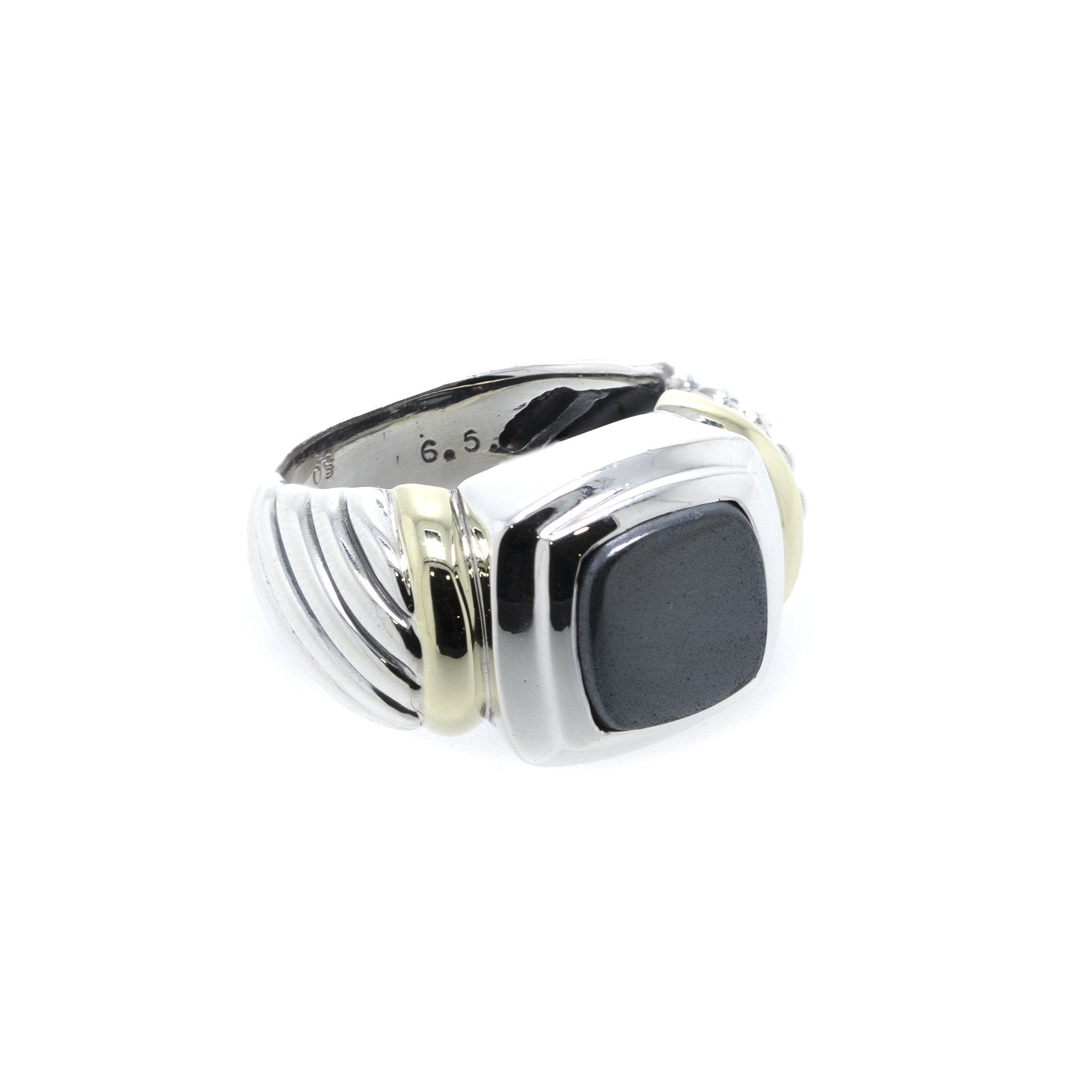 David Yurman Two-Tone Hematite Cable Cocktail Ring