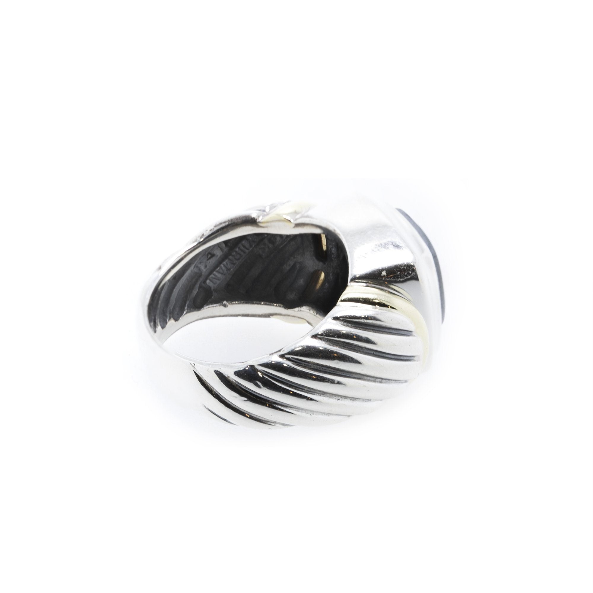 David Yurman Two-Tone Hematite Cable Cocktail Ring