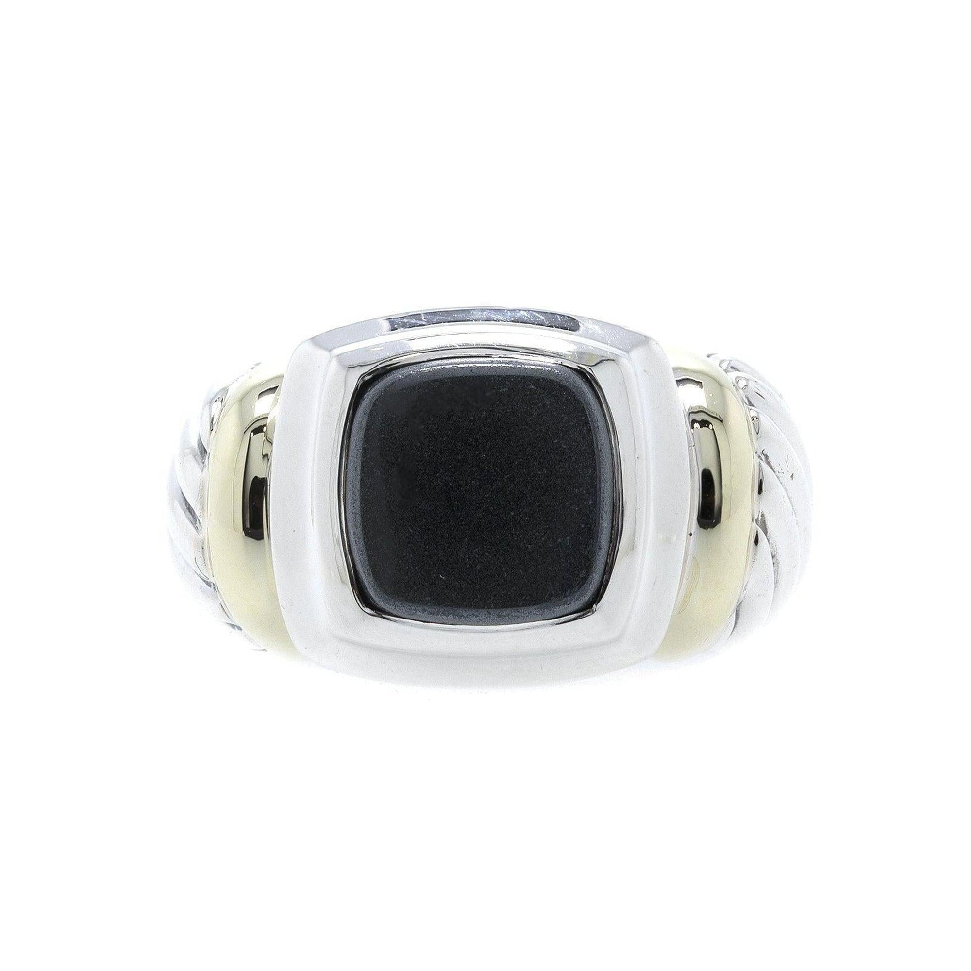 David Yurman Two-Tone Hematite Cable Cocktail Ring