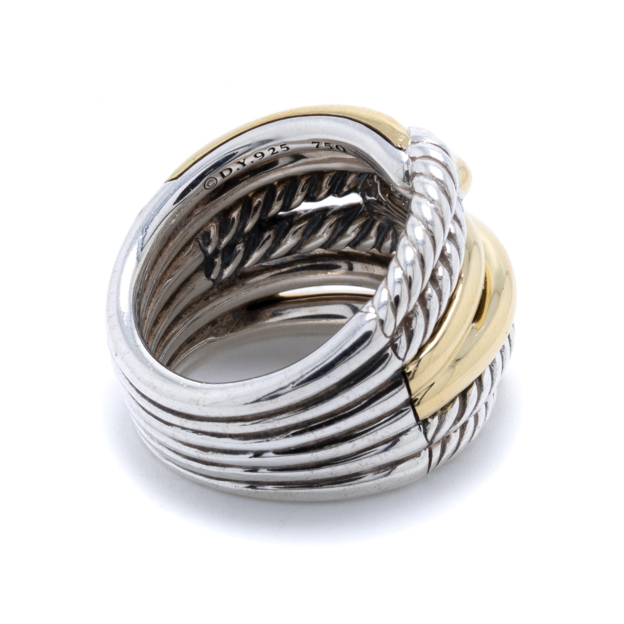 David Yurman Two-Tone Labyrinth Triple-Loop Ring