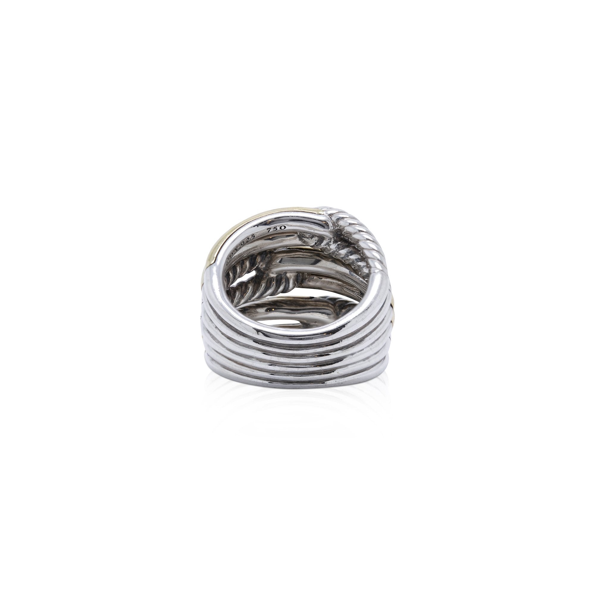 David Yurman Two-Tone Labyrinth Triple-Loop Ring
