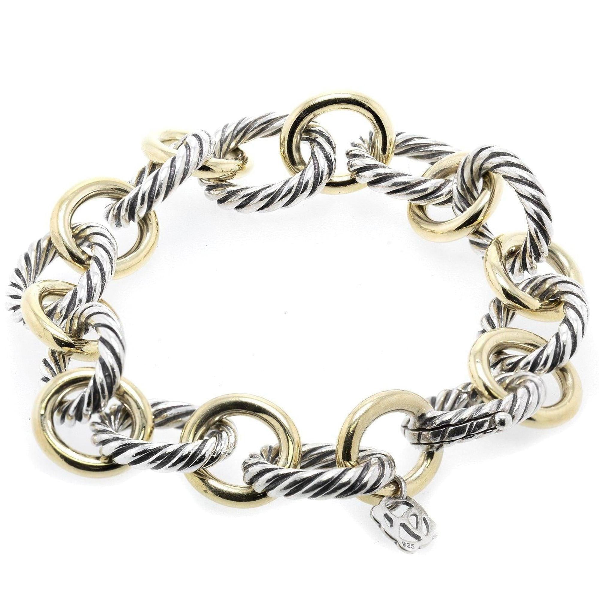 David Yurman Two-Tone Large Oval Link Bracelet