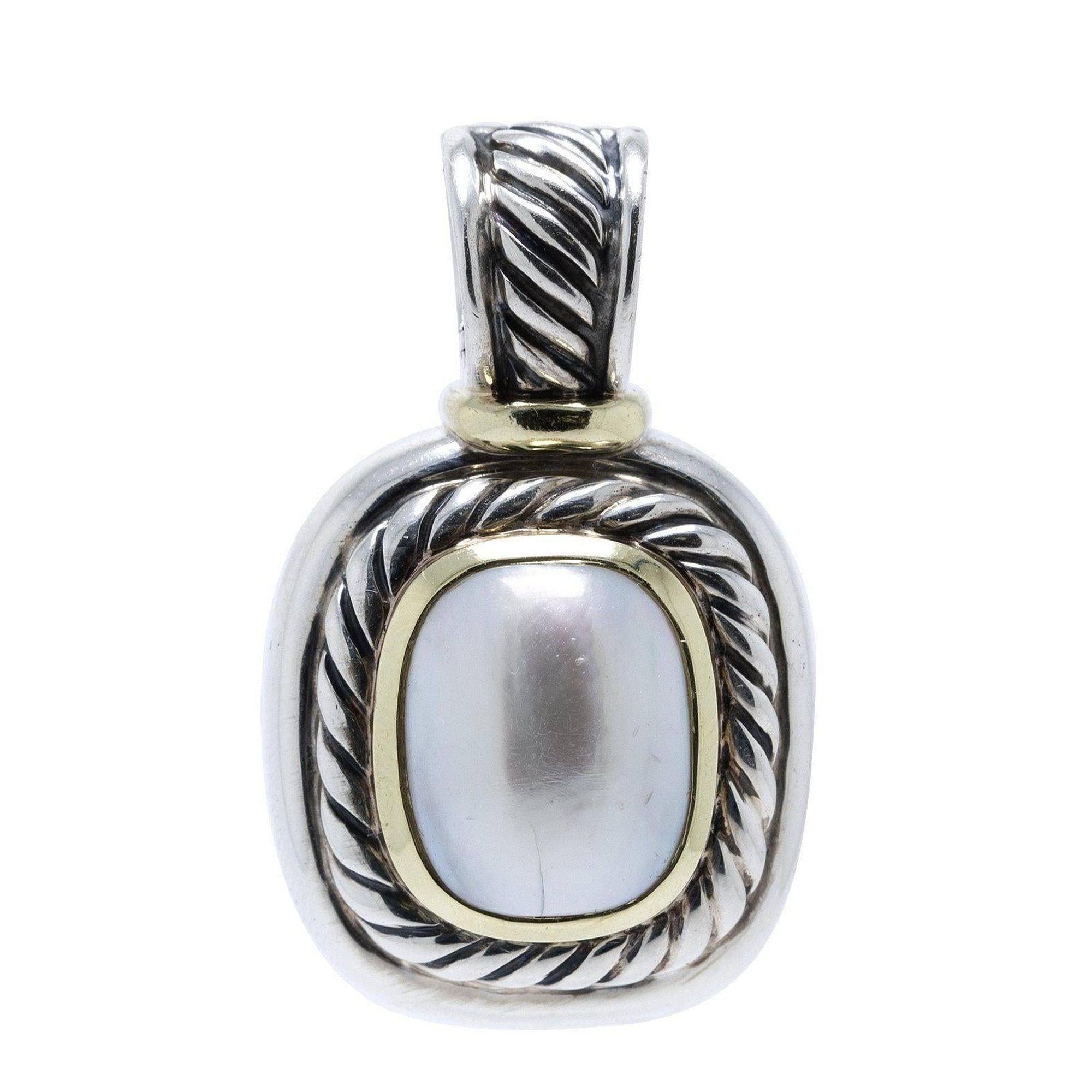 David Yurman Two-Tone Mabe Pearl Albion Enhancer Pendant