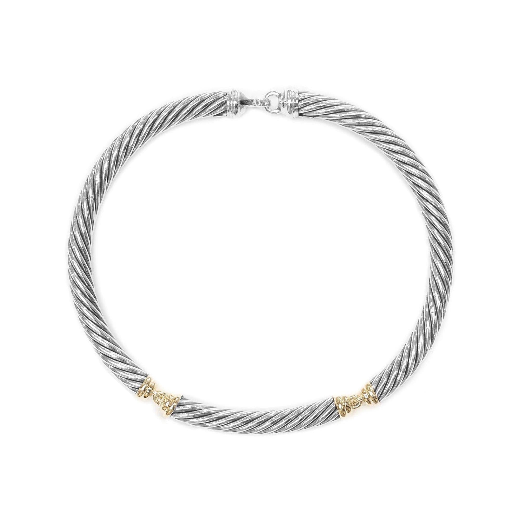David Yurman Two-Tone Metro Cable Collar Necklace