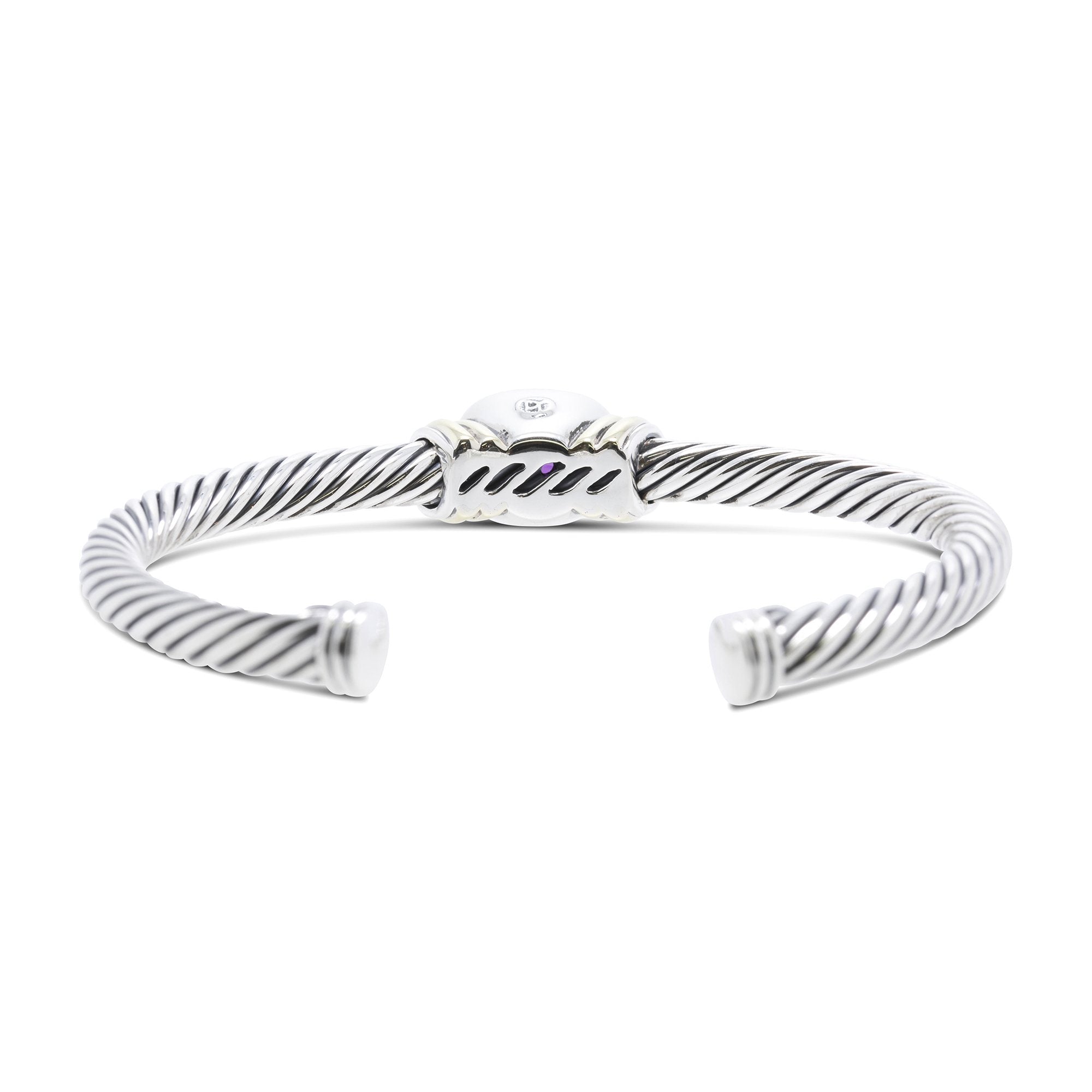 David Yurman Two-Tone Noblesse Amethyst Albion Cable Cuff