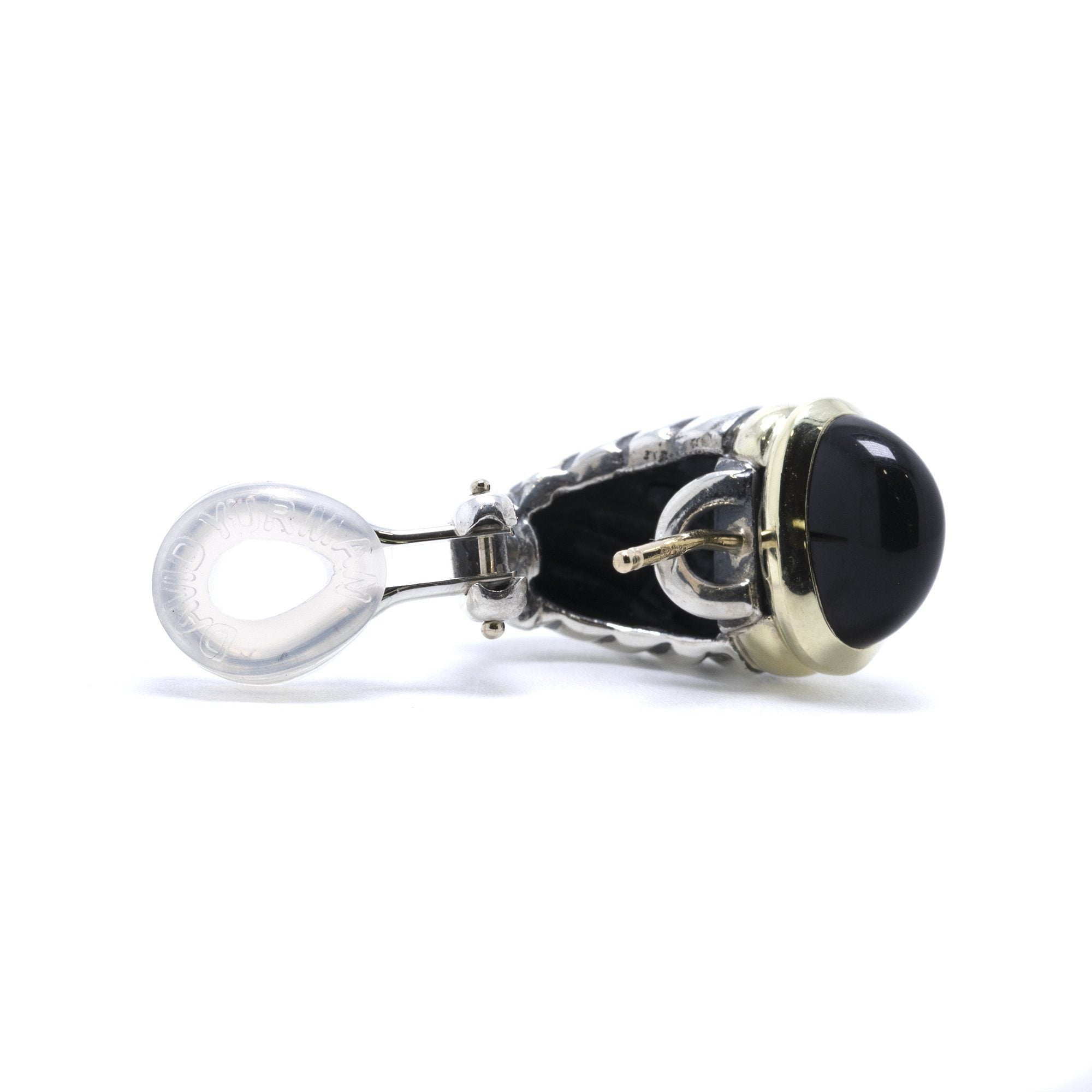David Yurman Two-Tone Onyx Shrimp Earrings