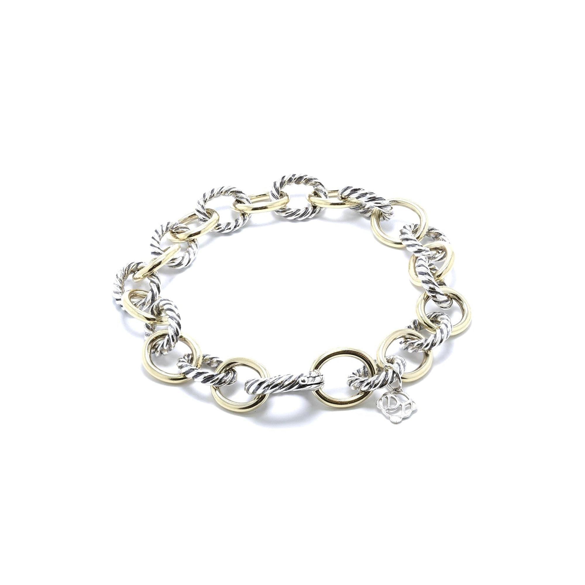David Yurman Two-Tone Oval Link Bracelet, 12mm