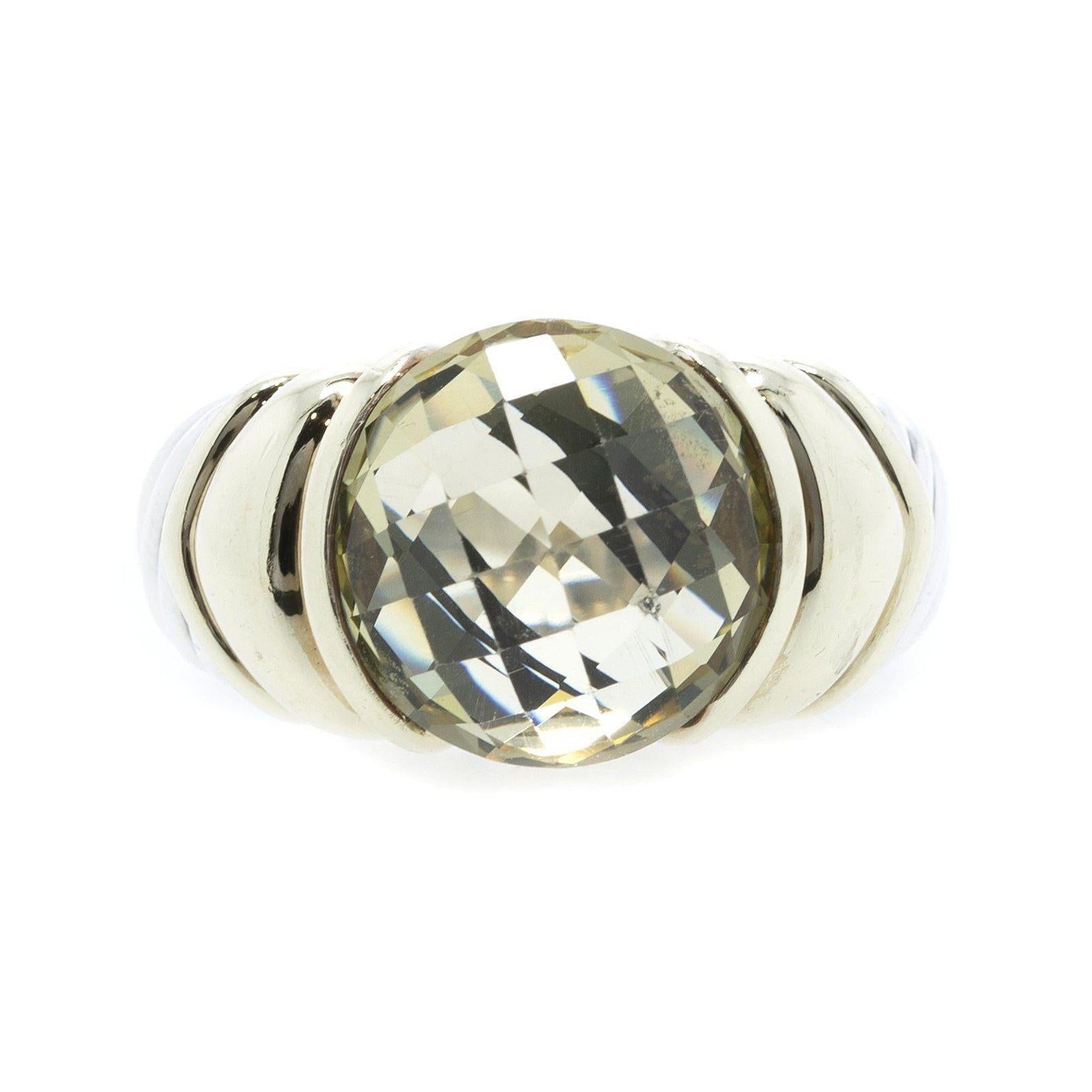 David Yurman Two-Tone Prasiolite Cocktail Ring