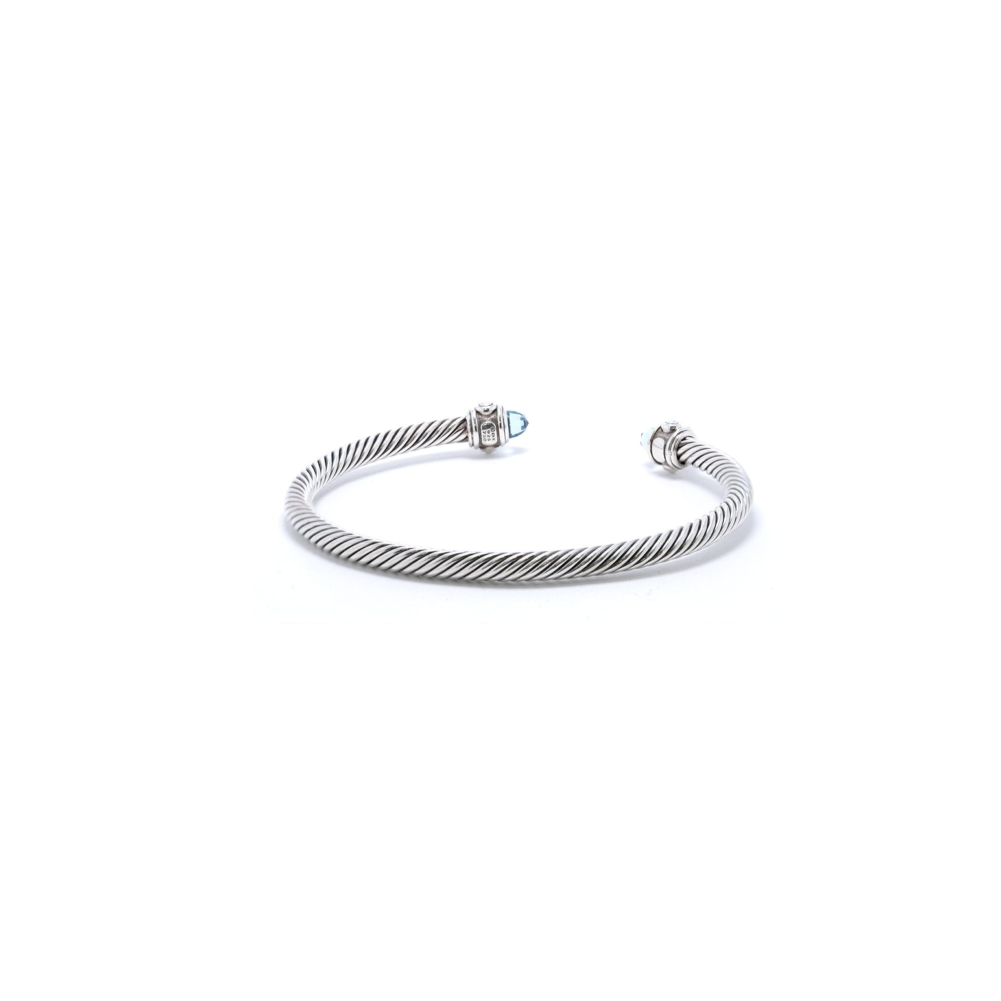 David Yurman Two-Tone Renaissance Bracelet with Blue Topaz